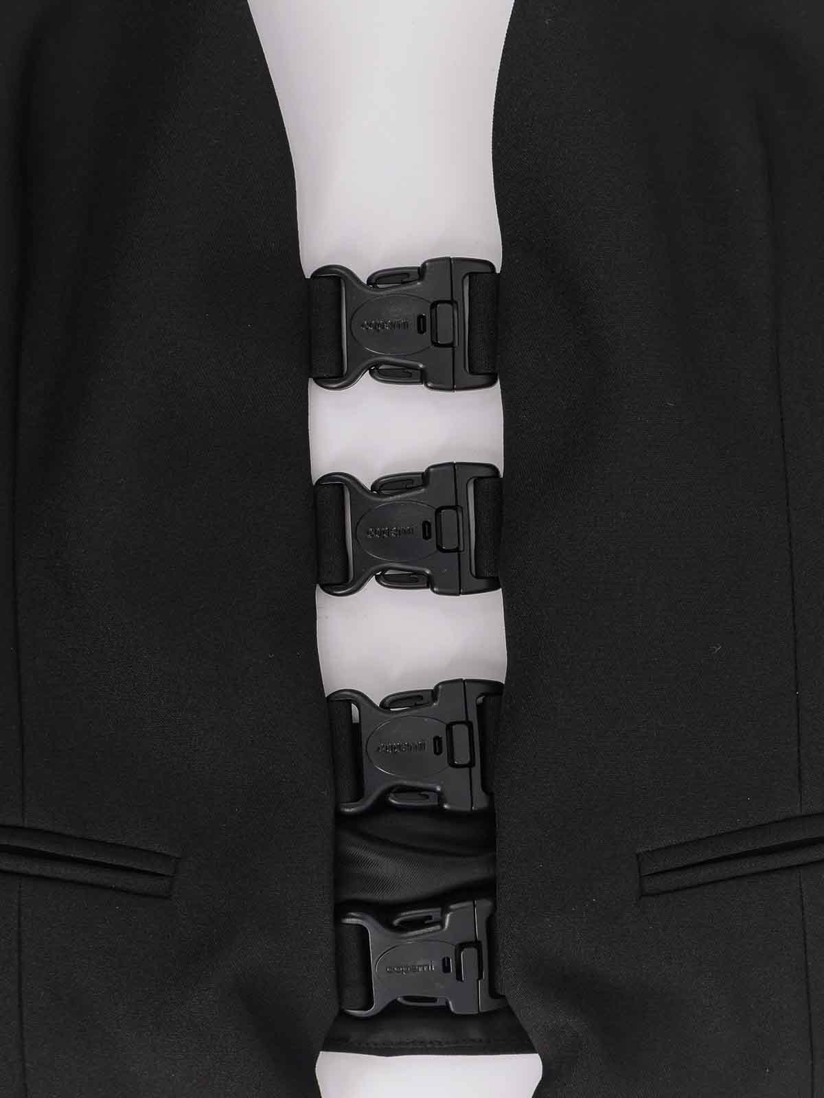 Coperni Gilet Multi Bukle Waistcoat In Satin In Brown