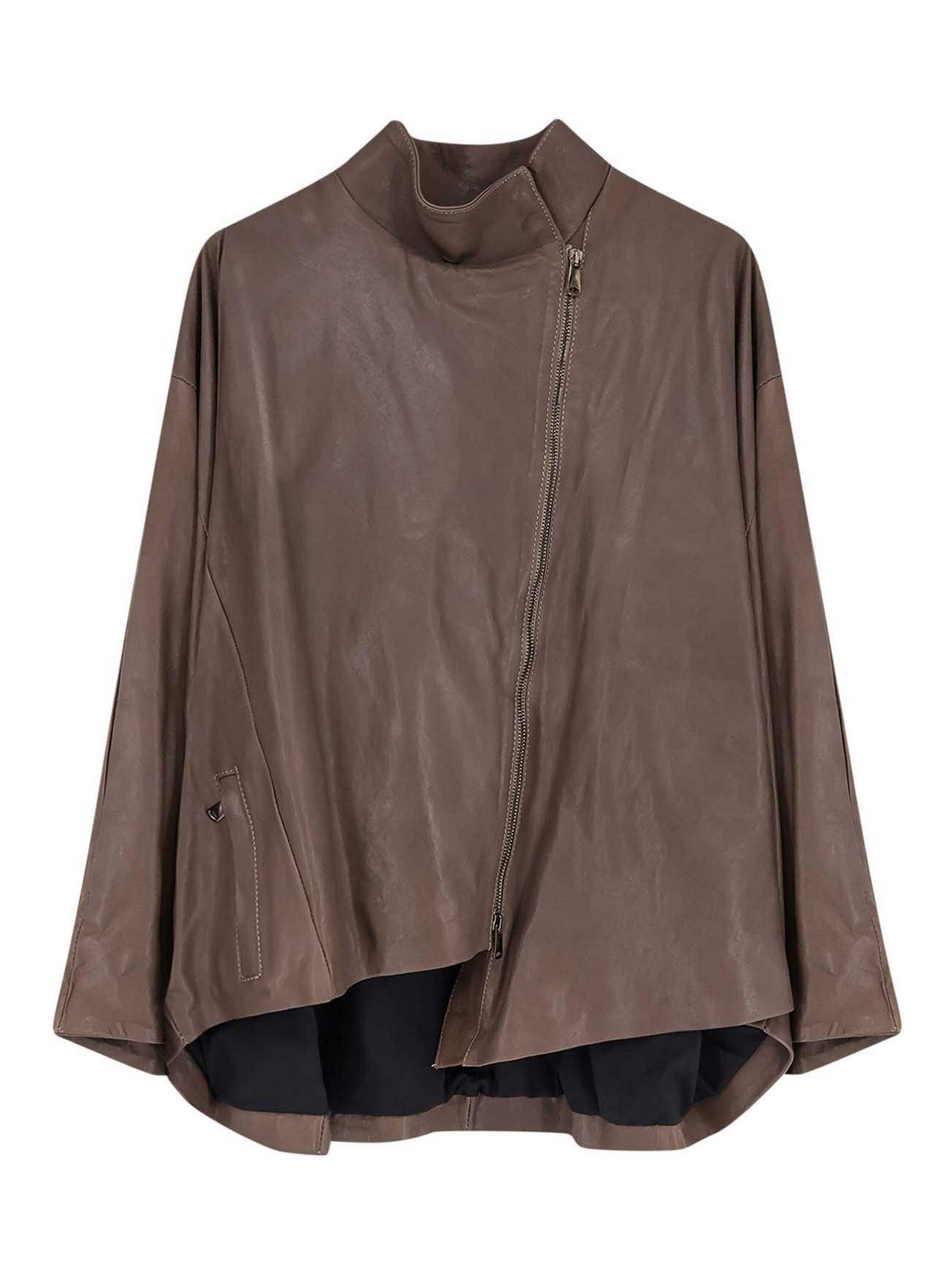 Ixos Mickey Mouse Leather Jacket In Brown