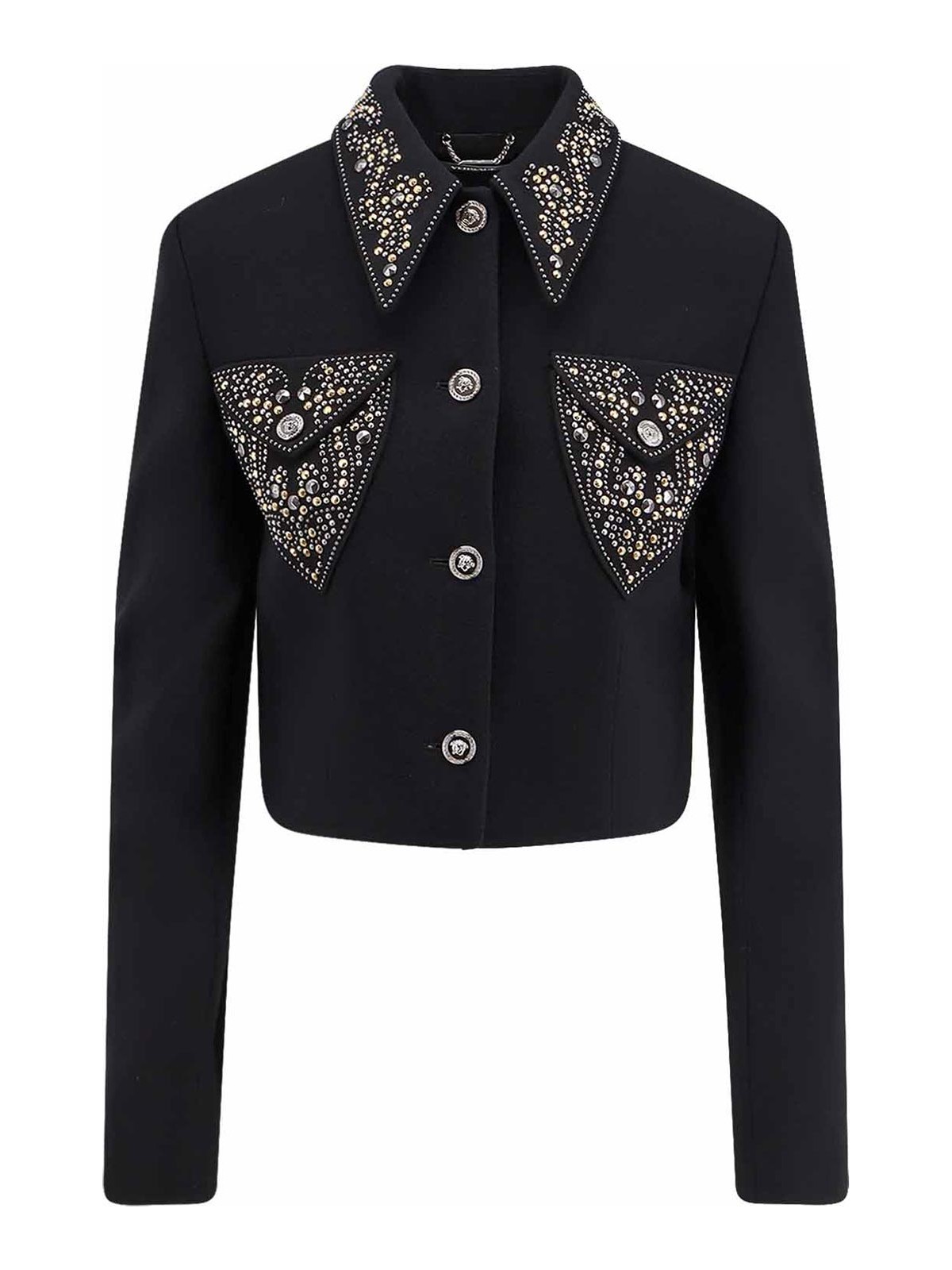 Versace Blazer Informal In Crepe Di Lana Light Weight In Multi