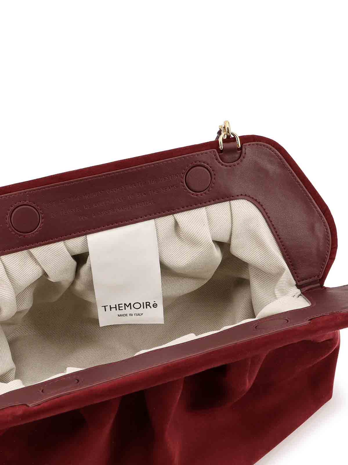 Themoirè Bios Faux Suede Clutch Bag In Brown