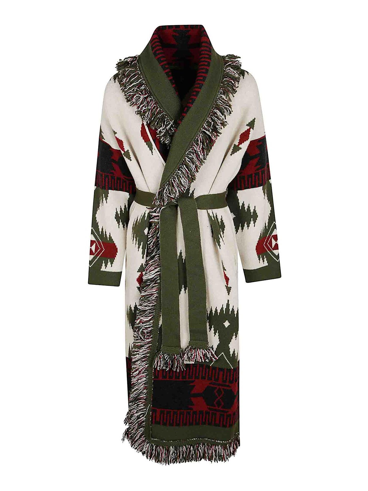 Alanui Icon Jacquard Coat In White