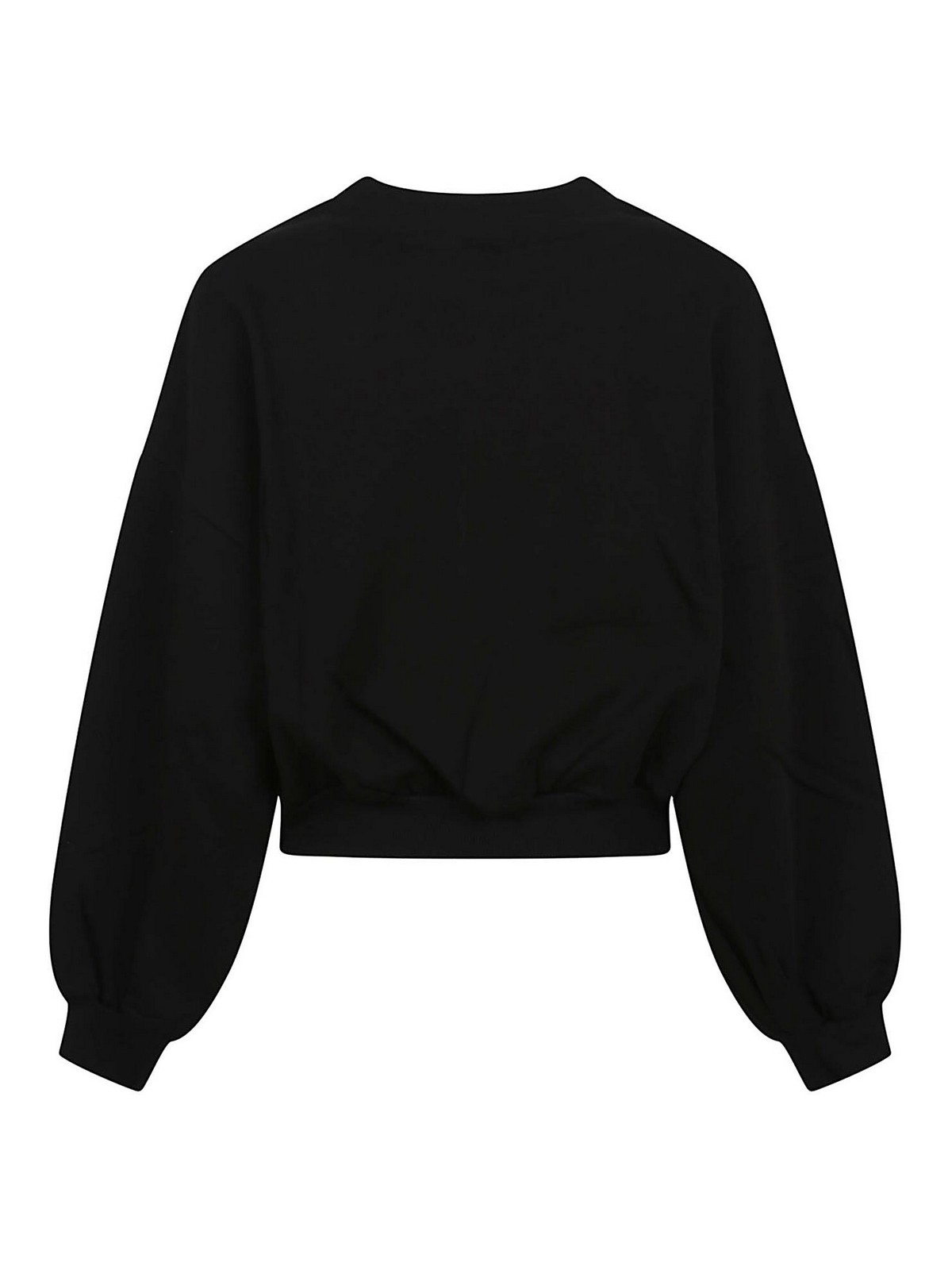 Fiorucci Print Cropped Sweatshirt In Black