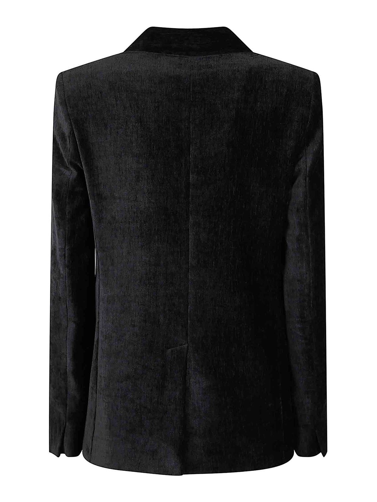 Forte Forte Tailored Jacket With Double-button Front And Textured Fabric In Black