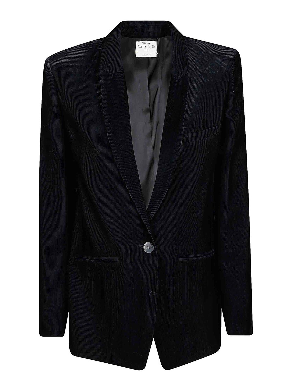 Forte Forte Fluid Chic Velvet Essential Jacket In Blue