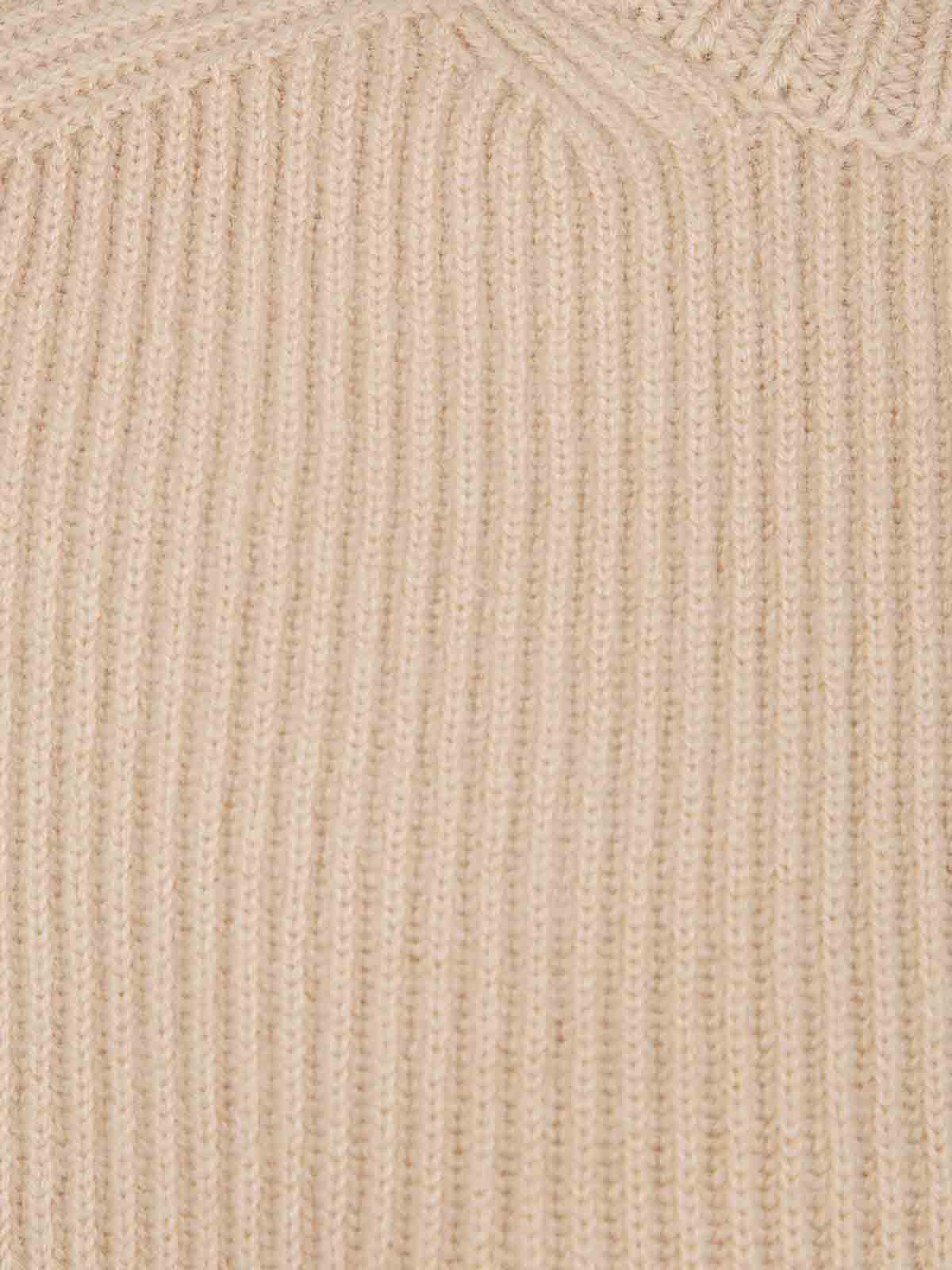 Forte Forte Cashmere Wool English Rib Roundneck Sweater In Sand