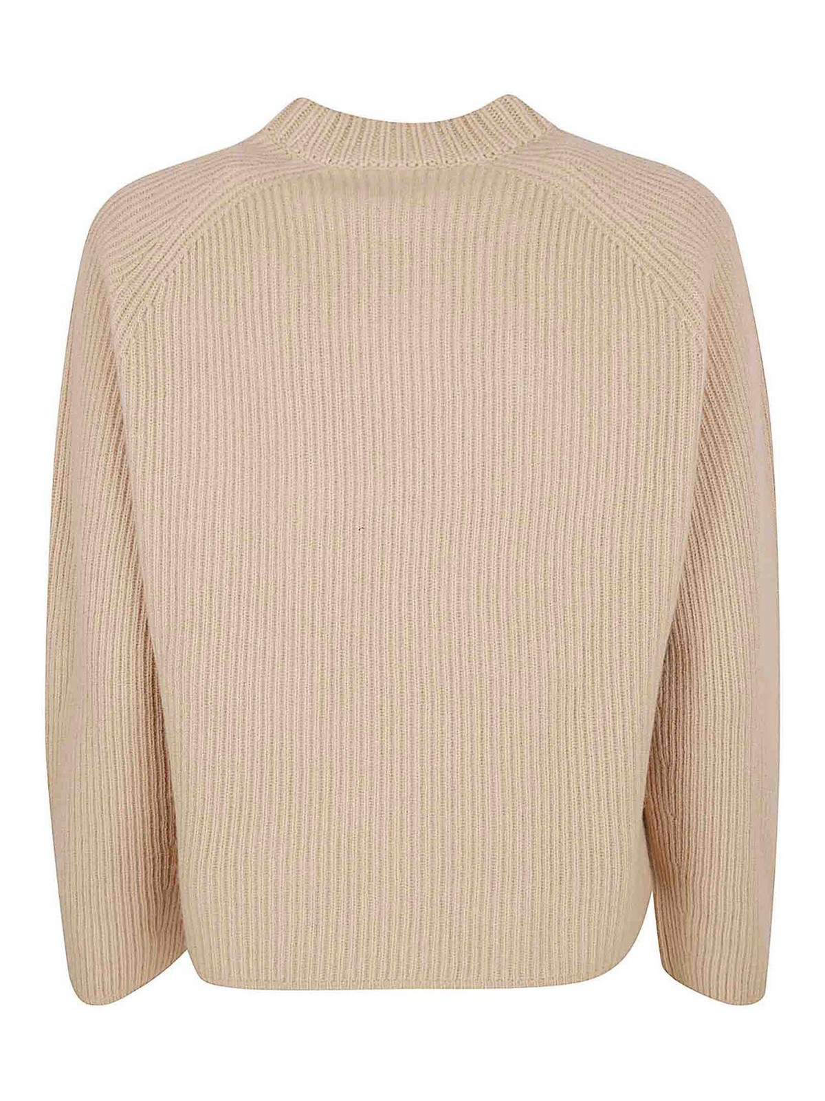 Forte Forte Cashmere Wool English Rib Roundneck Sweater In Sand
