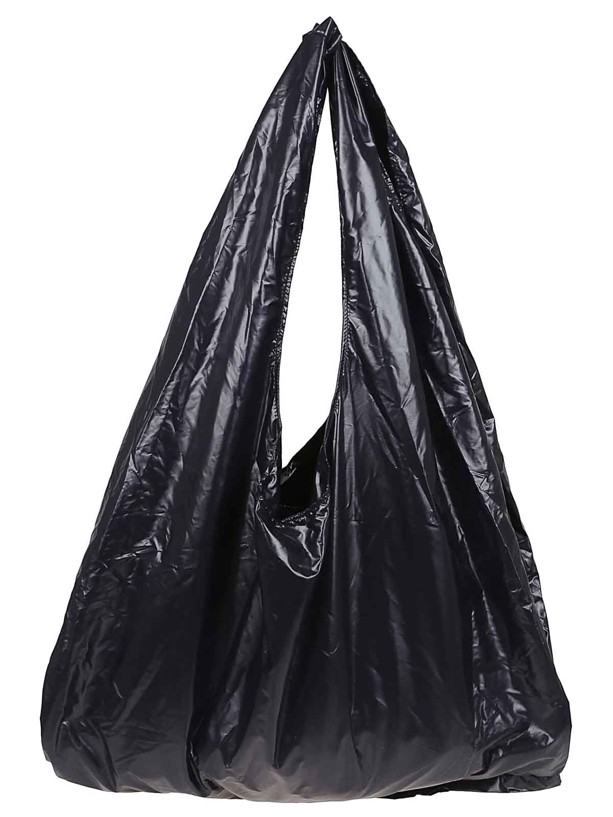 Fiorucci Black Nylon Cash & Carry Print Hobo Bag In Black