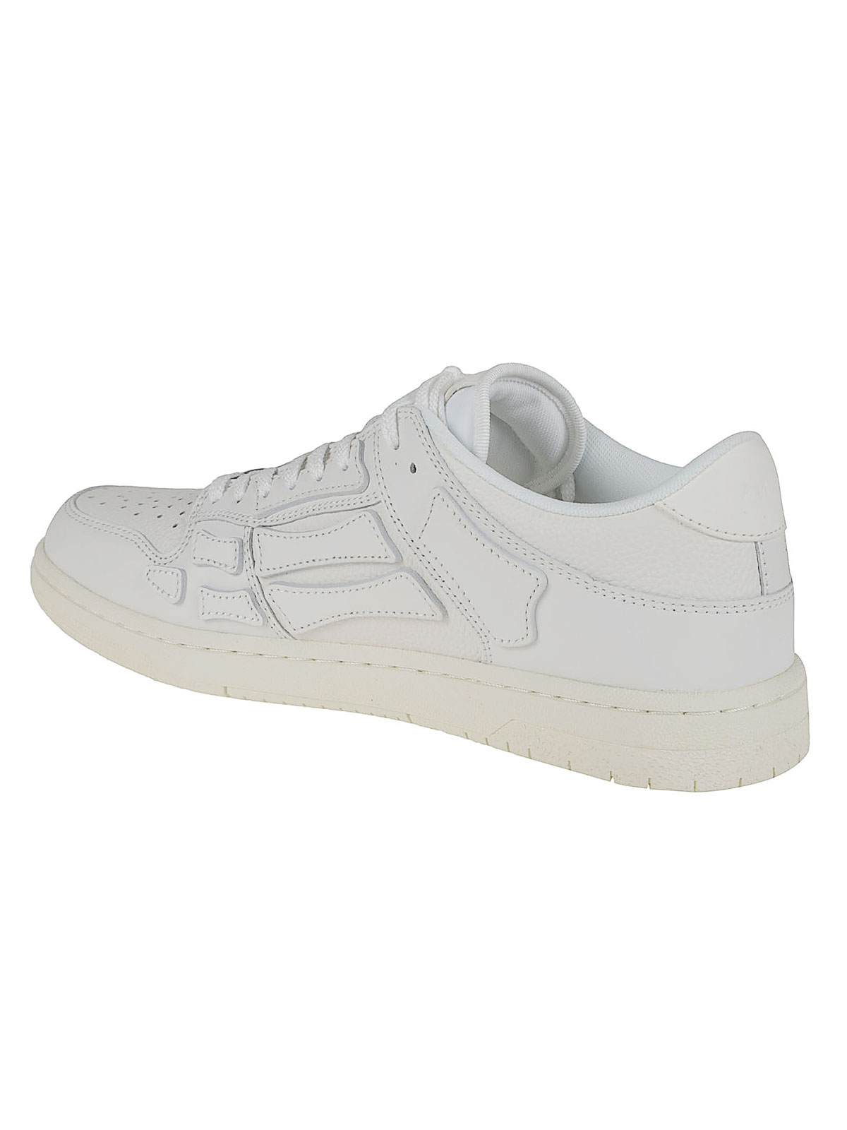 Amiri Paneled White Leather Low-top Sneakers With Lace-up Closure In White