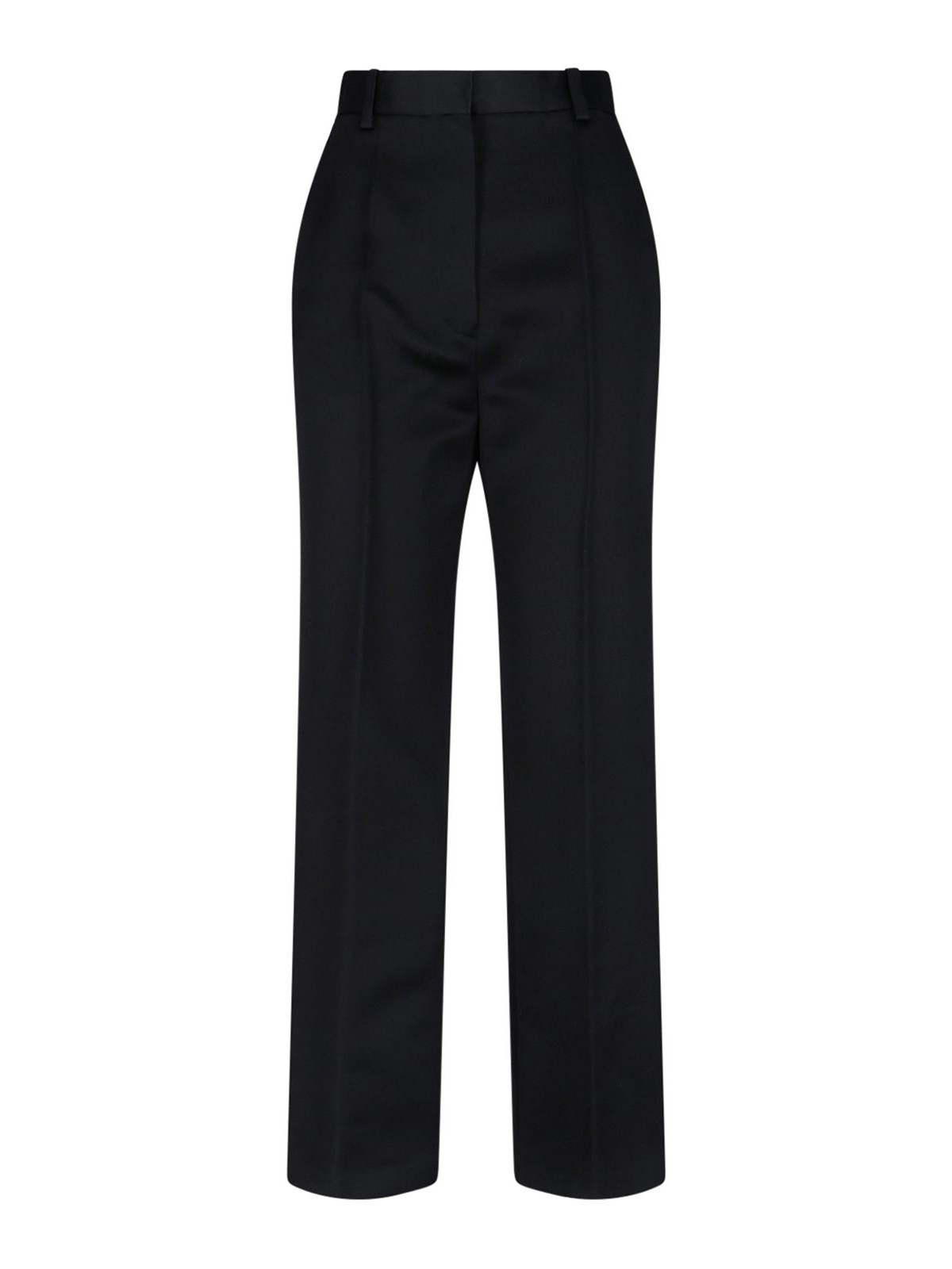 Loro Piana Straight Silk Trousers In Black