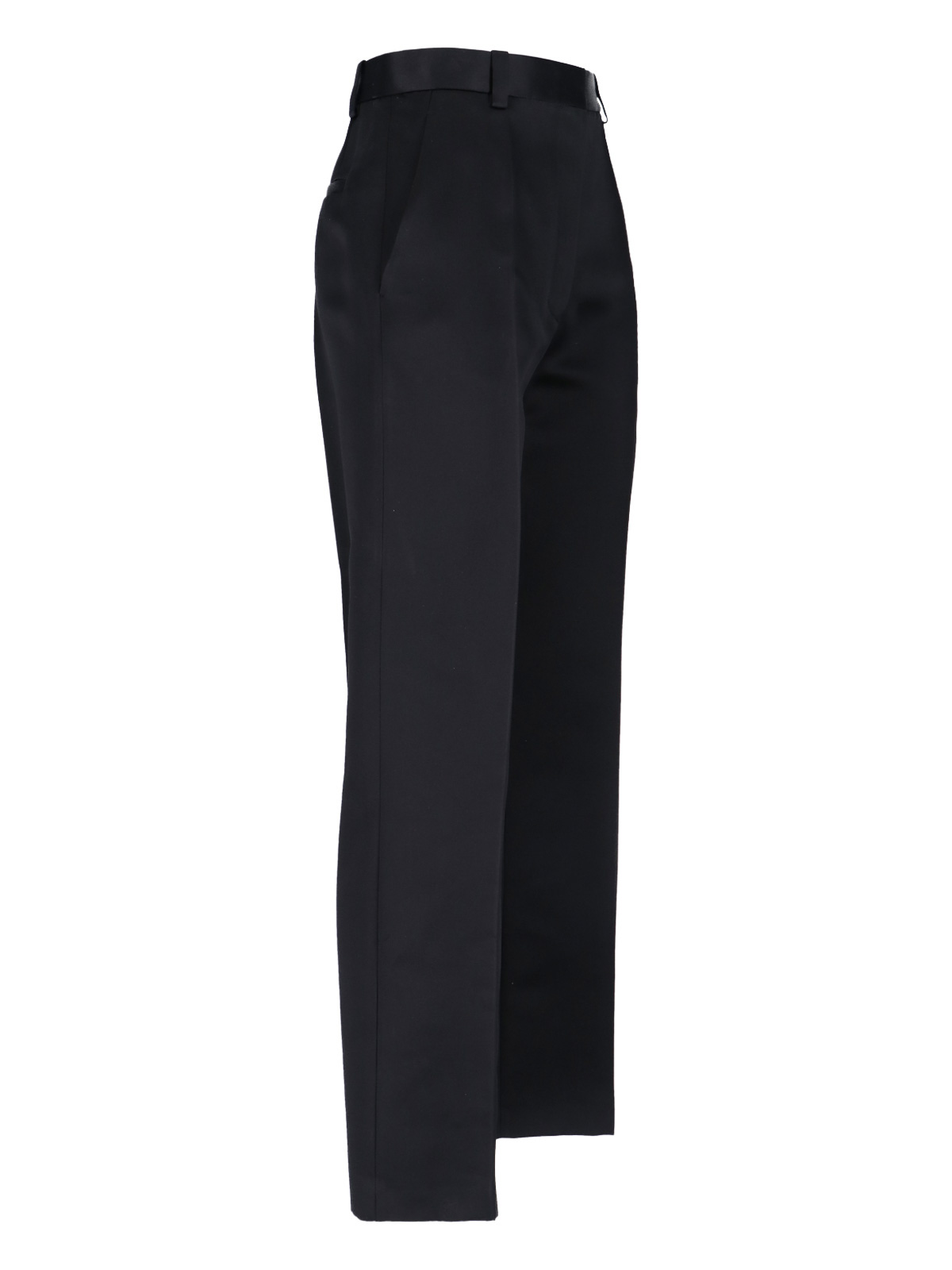 Loro Piana Straight Silk Trousers In Black