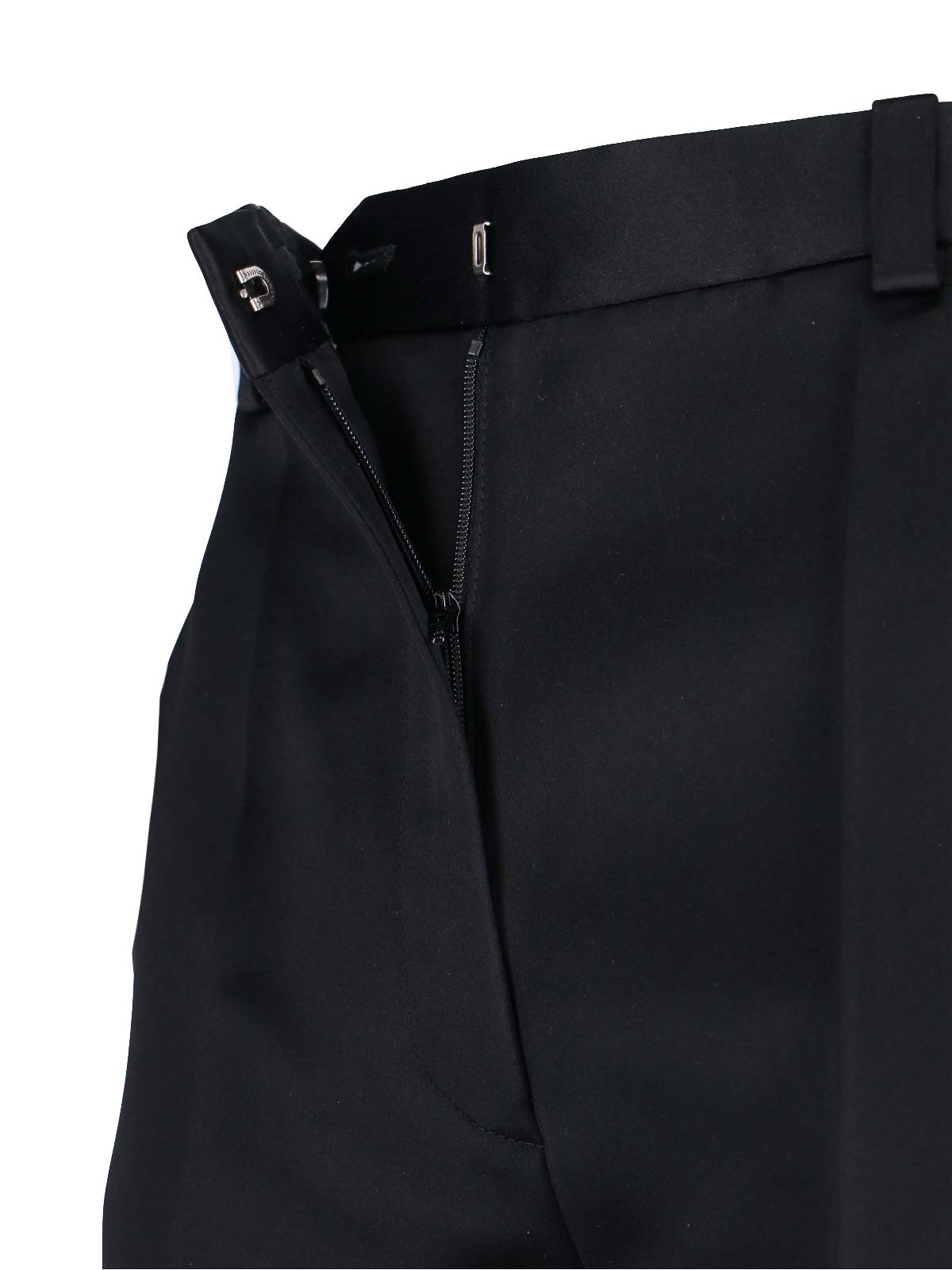 Loro Piana Straight Silk Trousers In Black