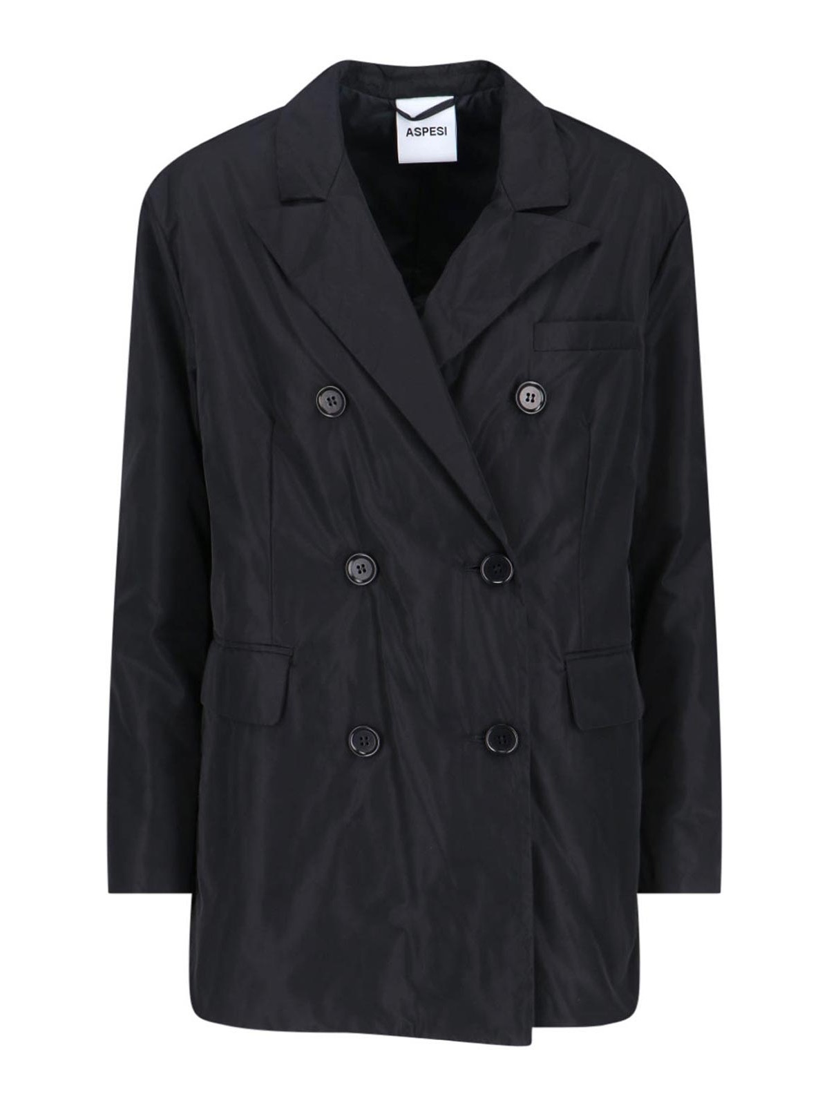 Aspesi Blazer In Denim Di Cotone - Denim In Black