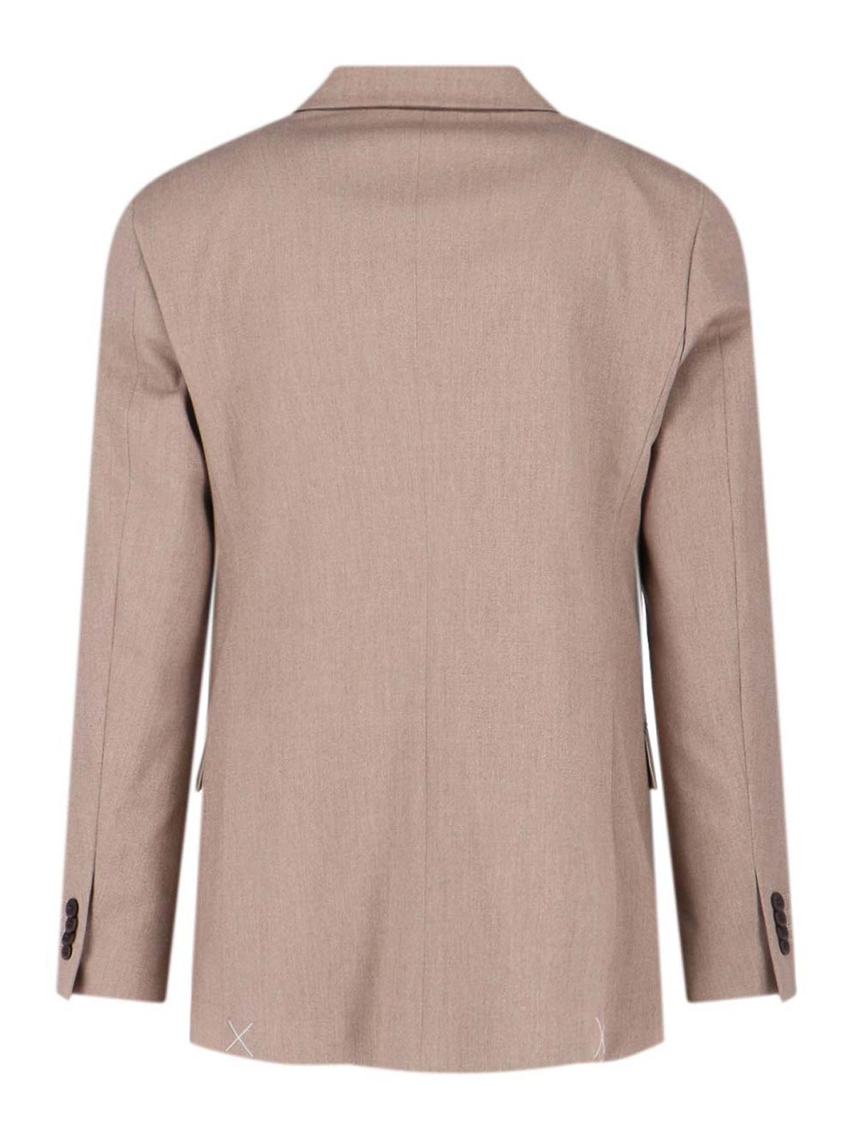 Boglioli Tailored Double-breasted Suit With Notched Lapel And Textured Fabric In Neutral