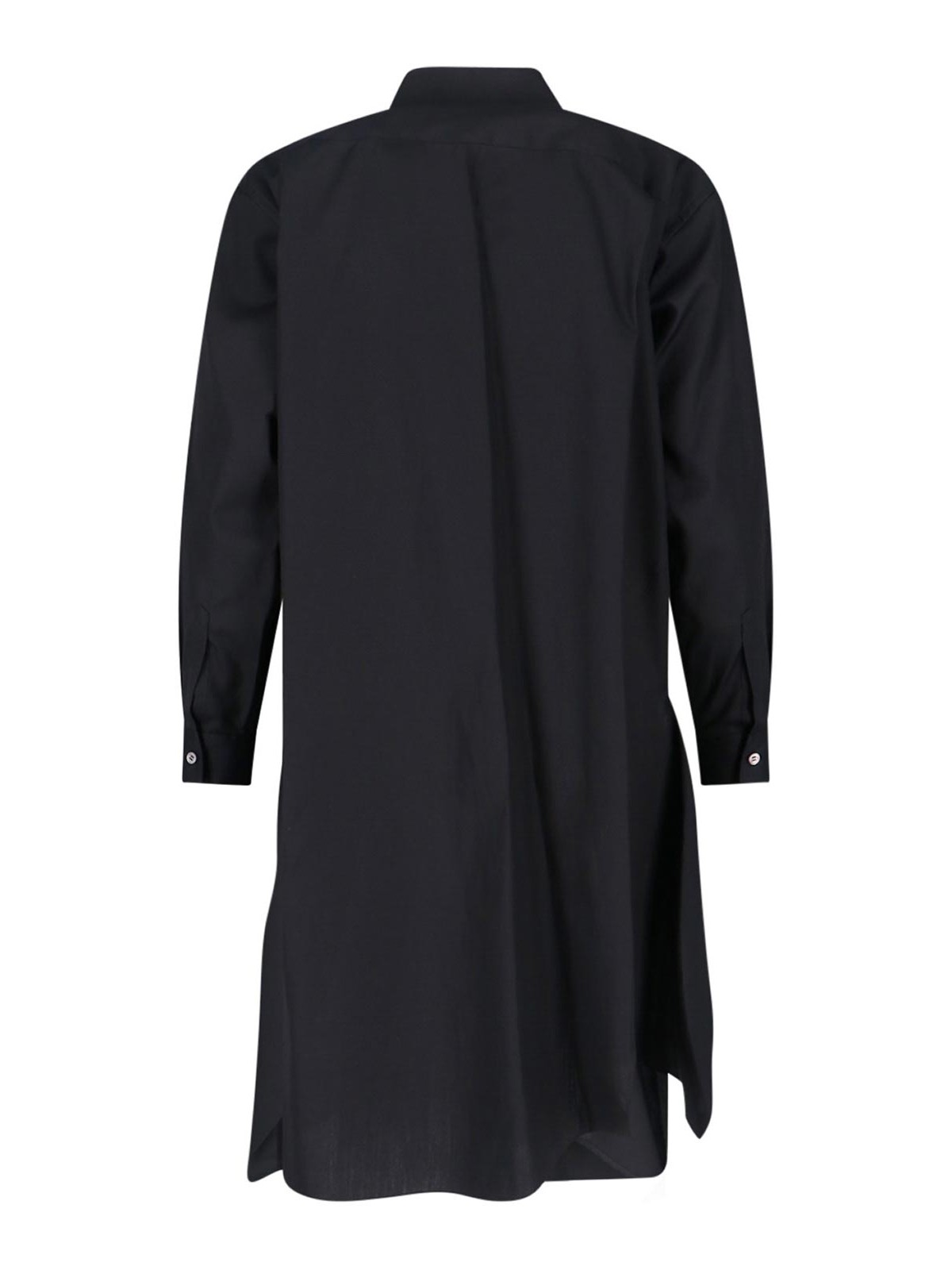Comme Des Garcons Hommes Plus Long Asymmetric Shirt In Black