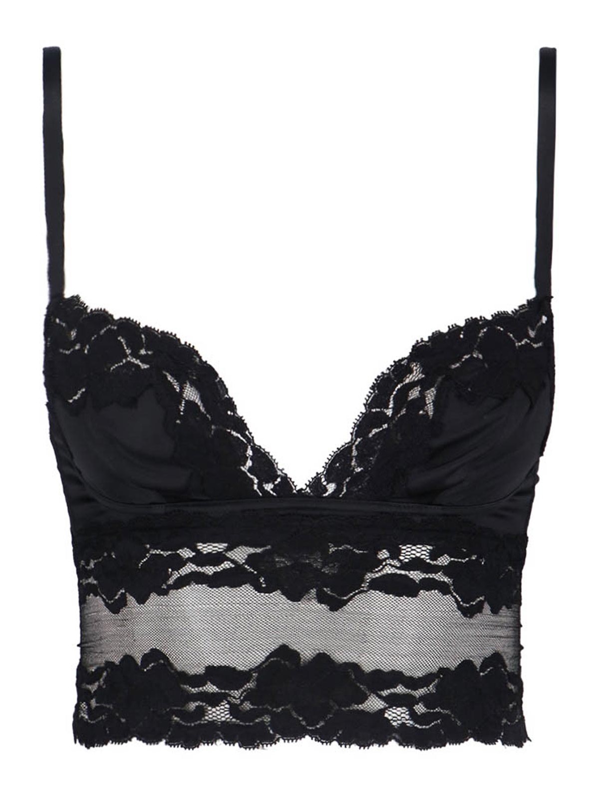 Dolce & Gabbana Lace And Satin Top In Black