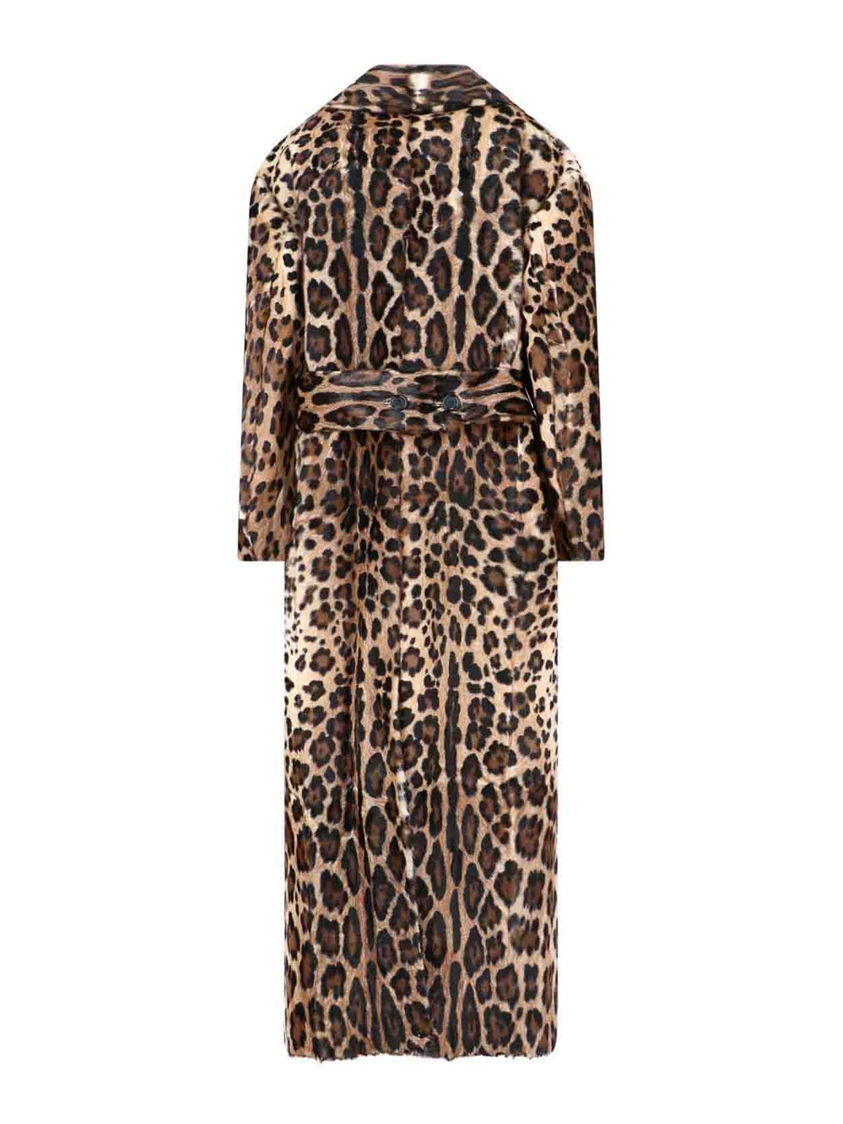 Dolce & Gabbana Double-breasted Goat Leather Coat In Multi