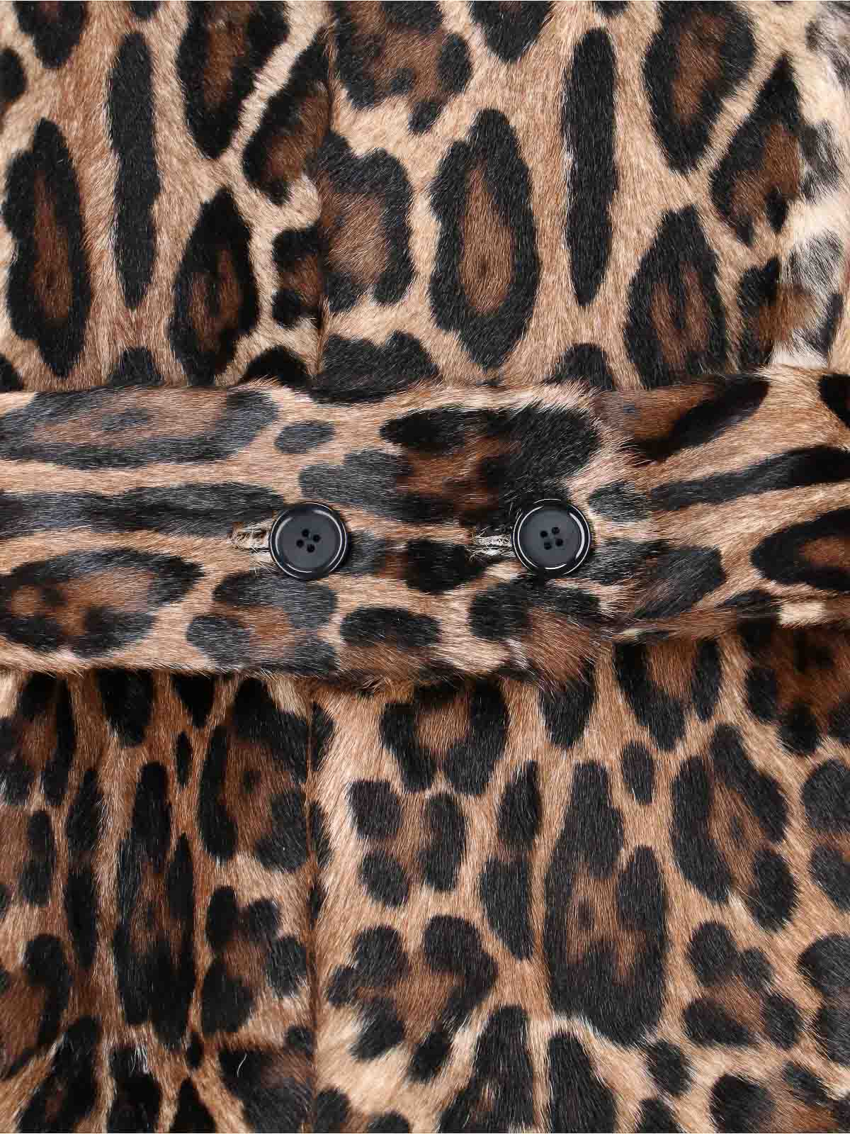 Dolce & Gabbana Double-breasted Goat Leather Coat In Multi