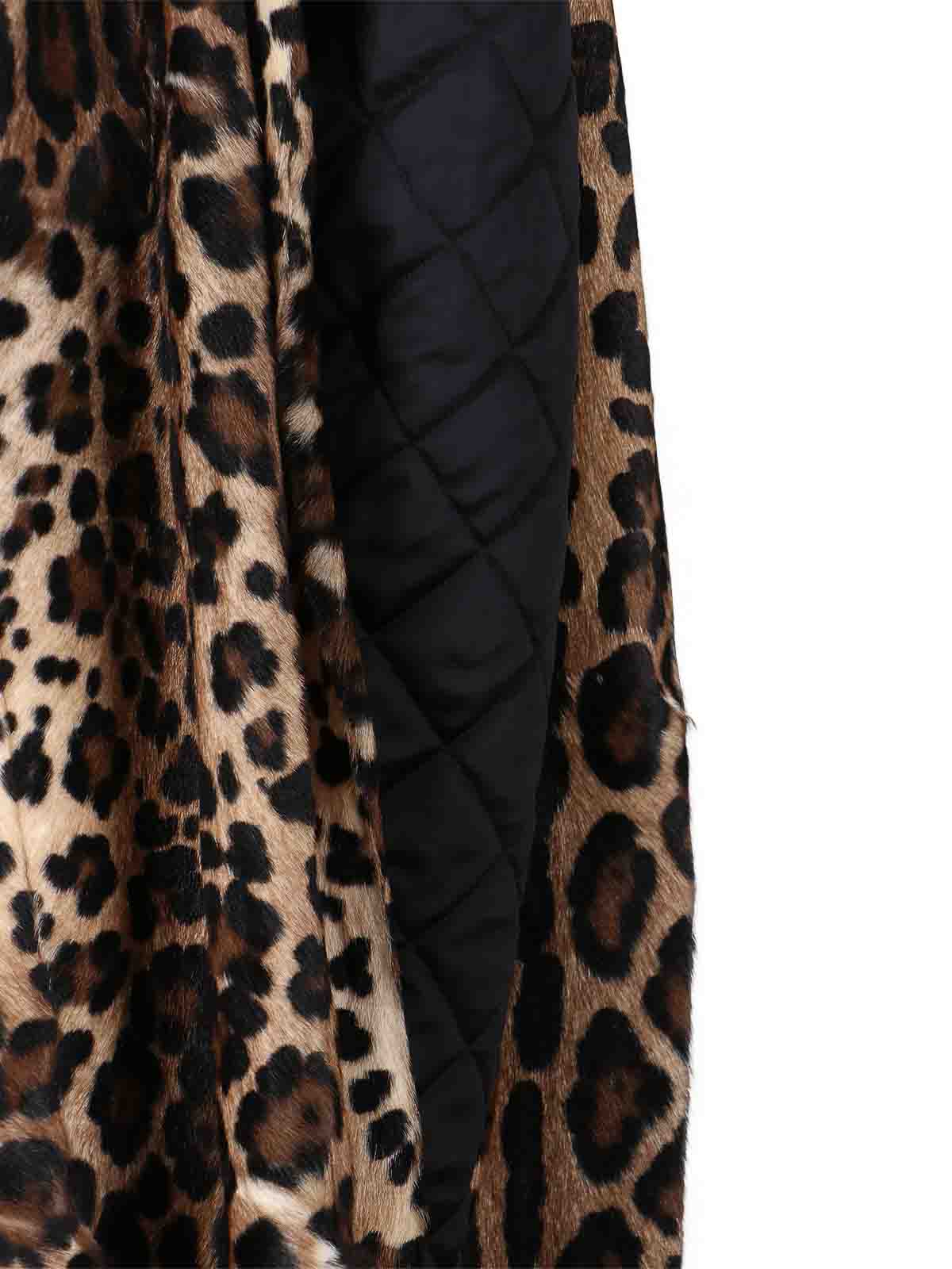 Dolce & Gabbana Double-breasted Goat Leather Coat In Multi