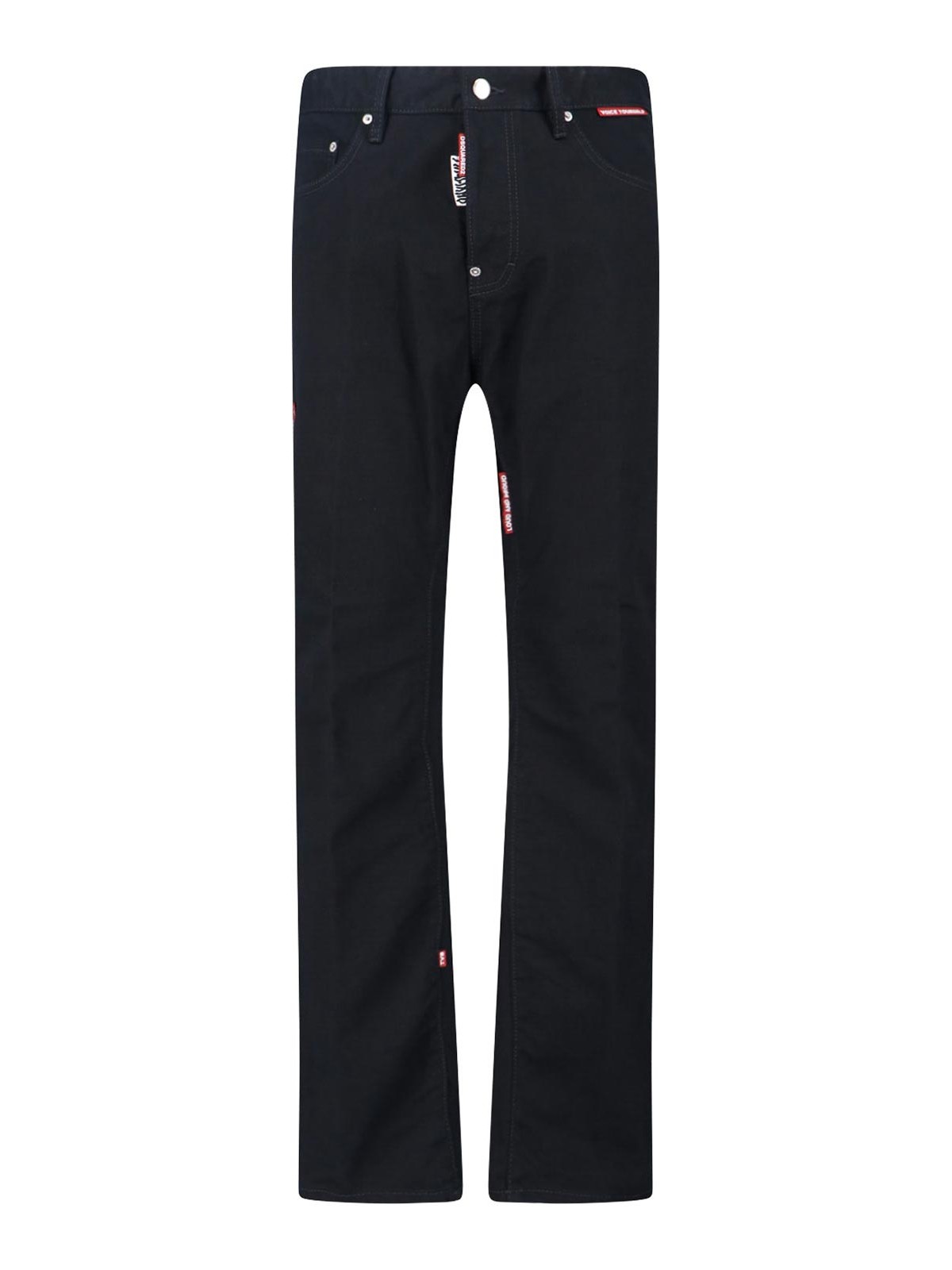 Dsquared2 X Magliano Straight Jeans Protesta 642 In Black