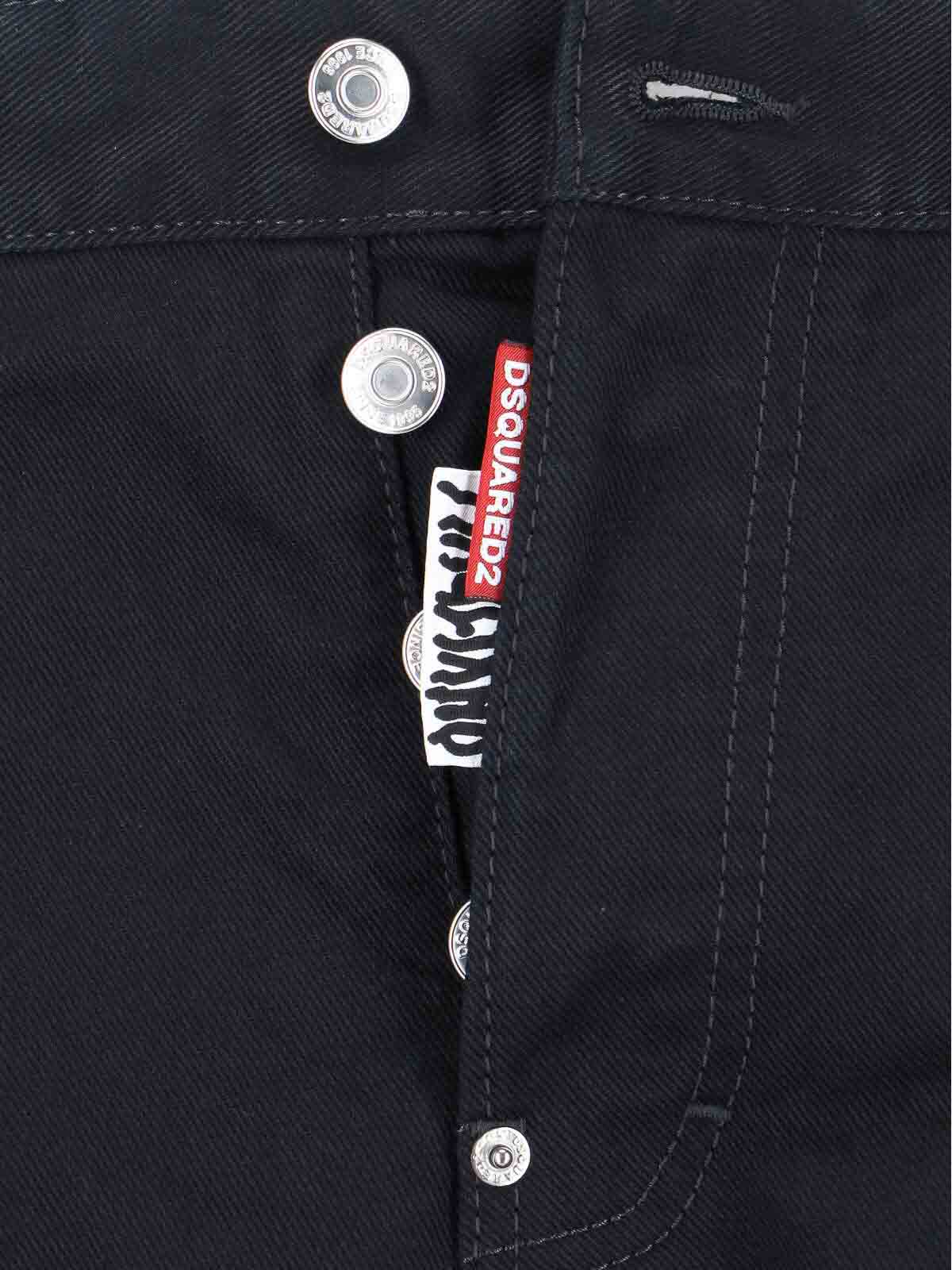 Dsquared2 X Magliano Straight Jeans Protesta 642 In Black