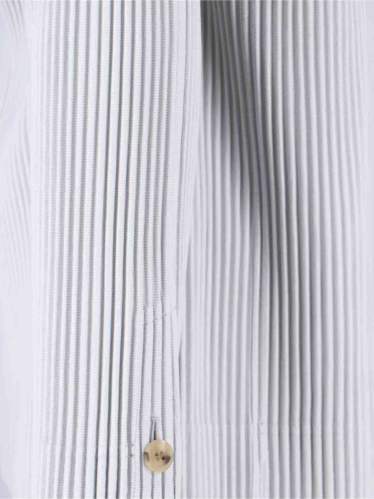 Issey Miyake Striped Pattern Blazer Notched Lapel In Blue