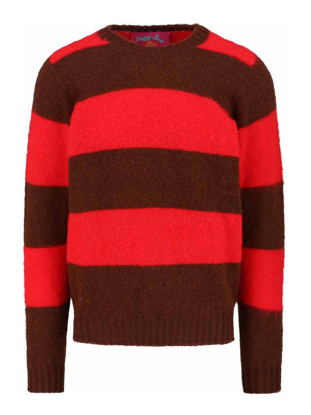 Howlin' Striped Crewneck Sweater Long Sleeves In Brown