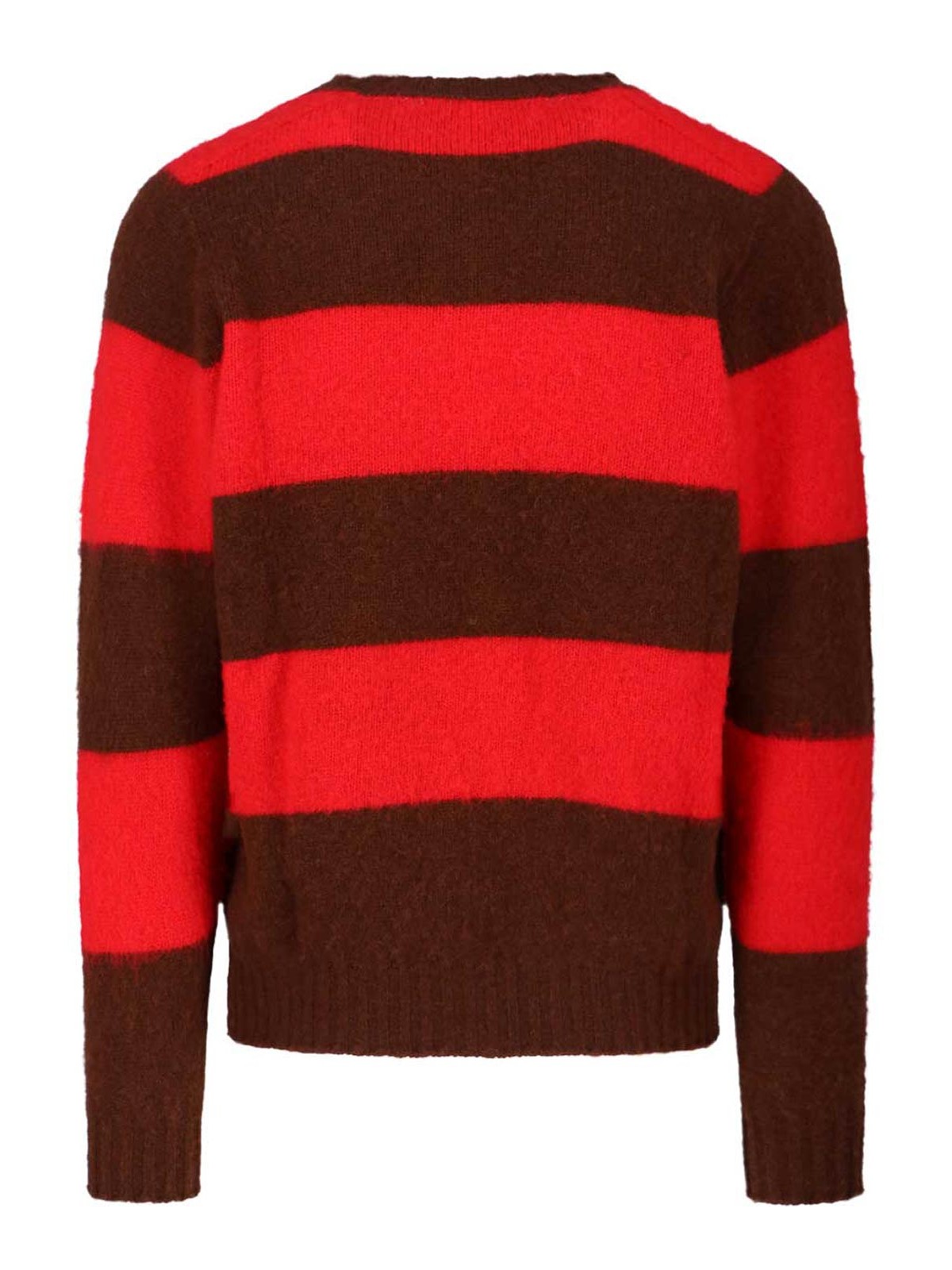 Howlin' Striped Crewneck Sweater Long Sleeves In Brown