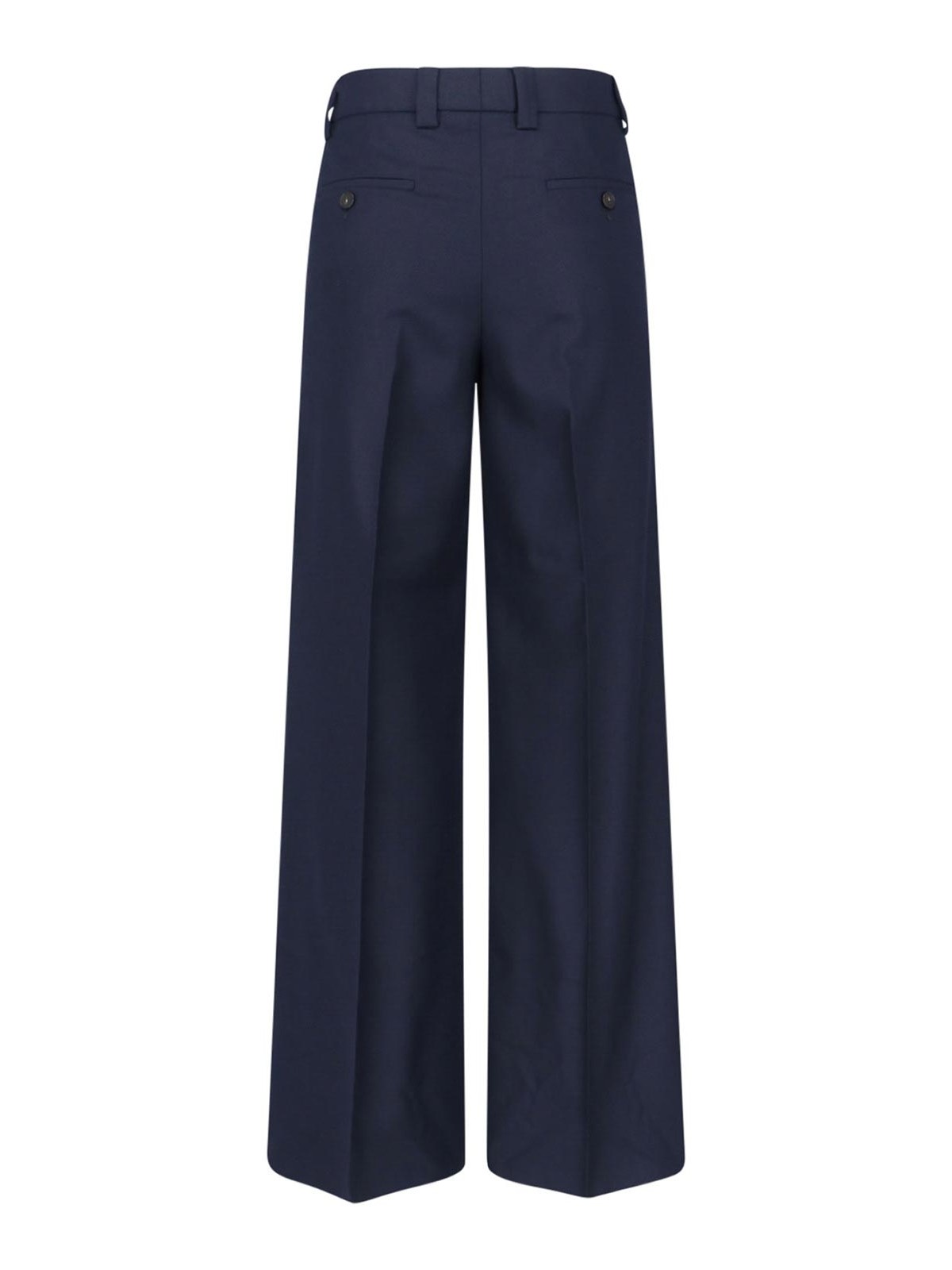 Incotex Wide-leg Virgin Wool Trousers With Mid-rise Waist And Tailored Finish In Blue