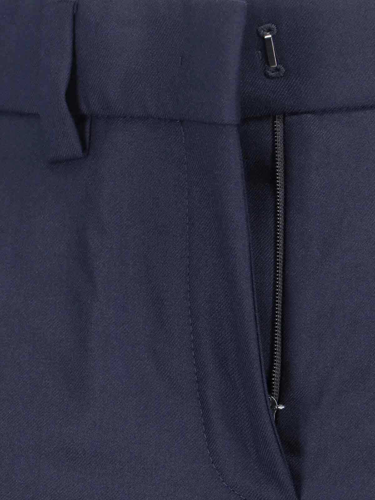 Incotex Wide-leg Virgin Wool Trousers With Mid-rise Waist And Tailored Finish In Blue