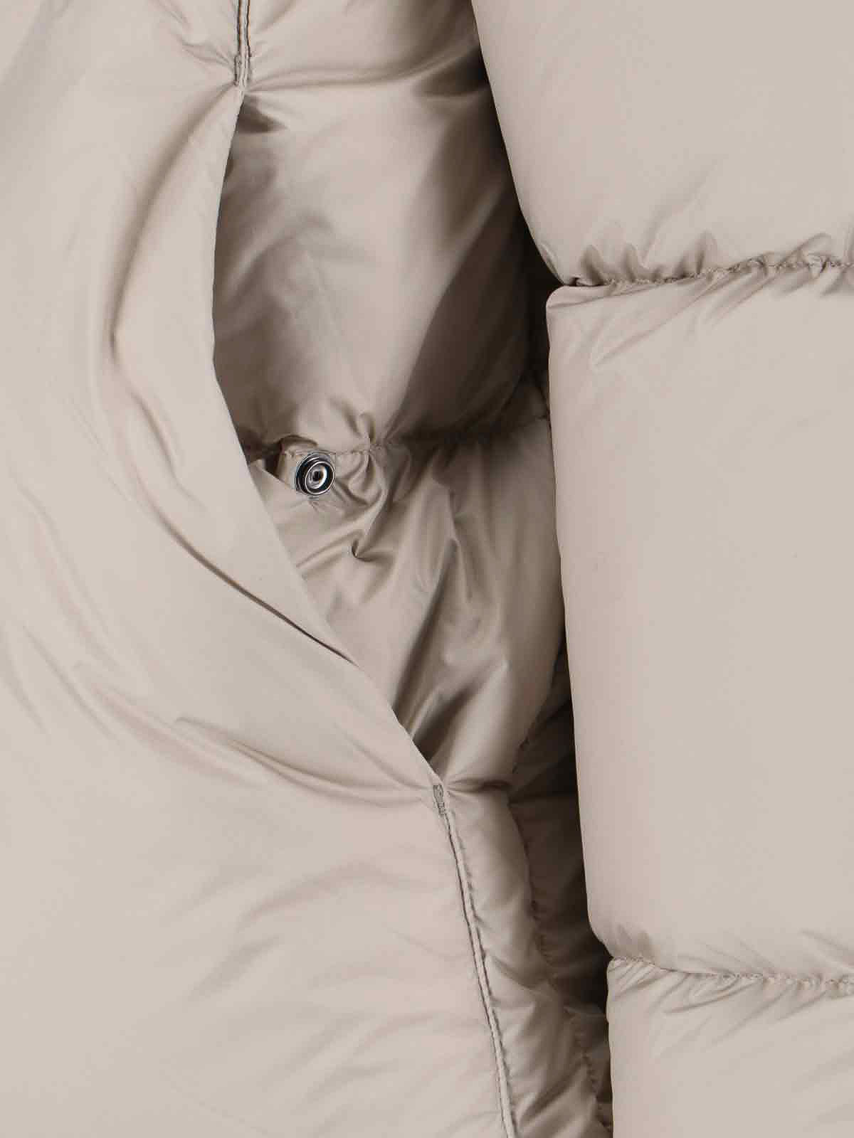 K-way Beige Minimalist Jacket With Front Zipper Closure In Neutral