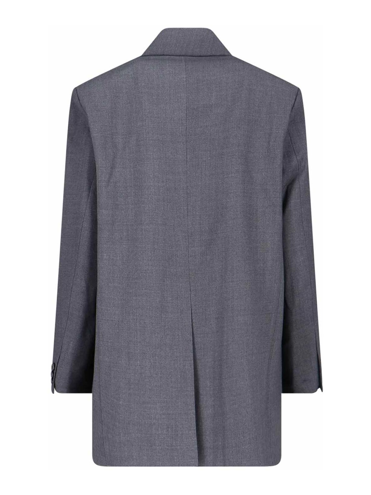 Low Classic Tailored Blazer With Notch Lapel And Pockets In Gray