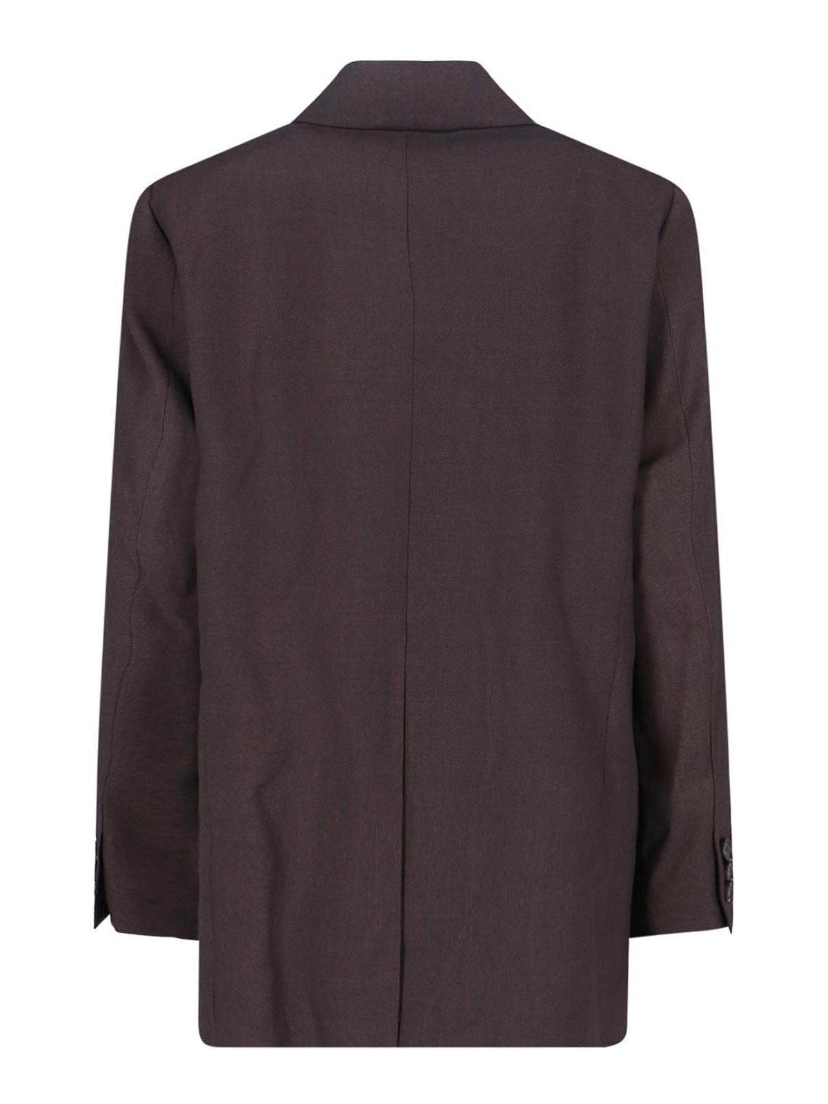 Low Classic Tailored Blazer With Notch Lapel And Pockets In Brown