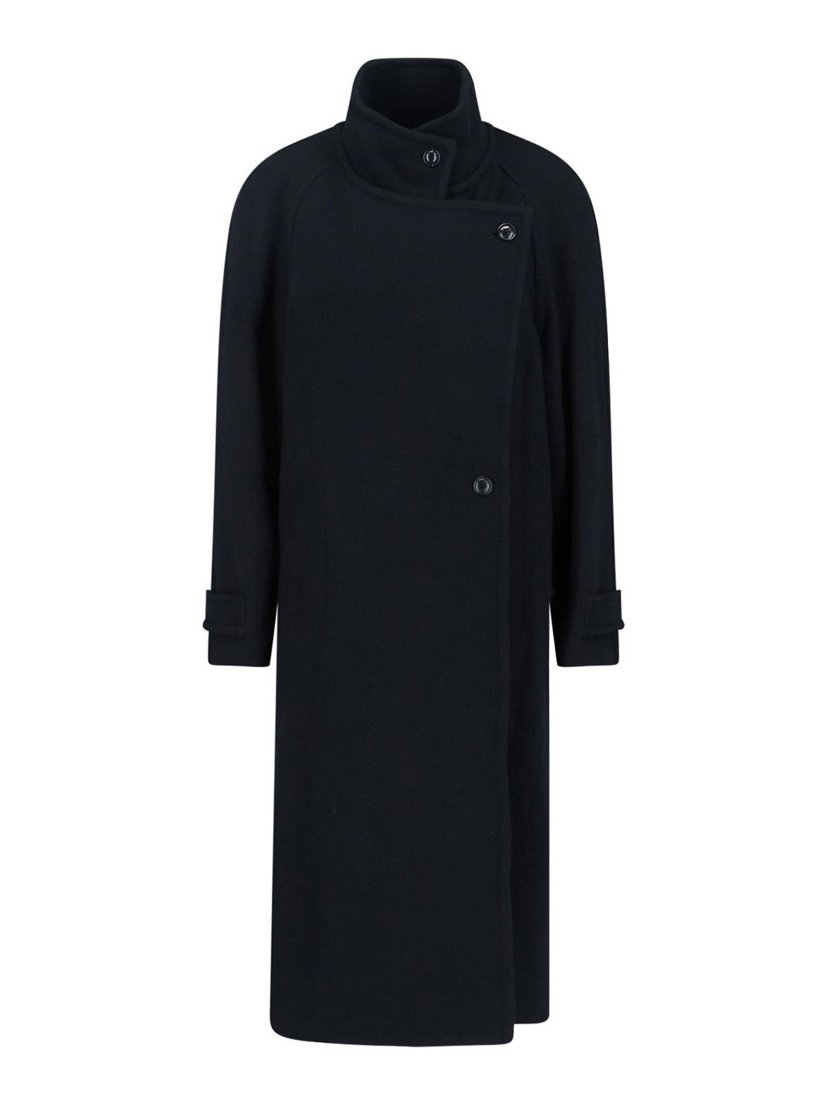 Low Classic Wool Twill Coat In Black