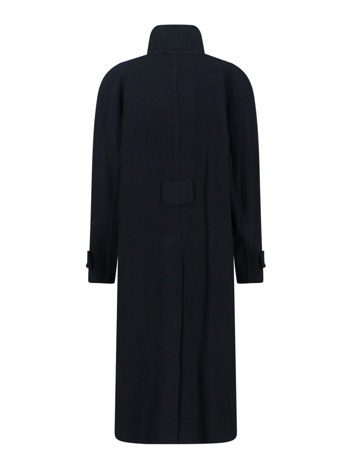 Low Classic Wool Single-breasted Coat In Black