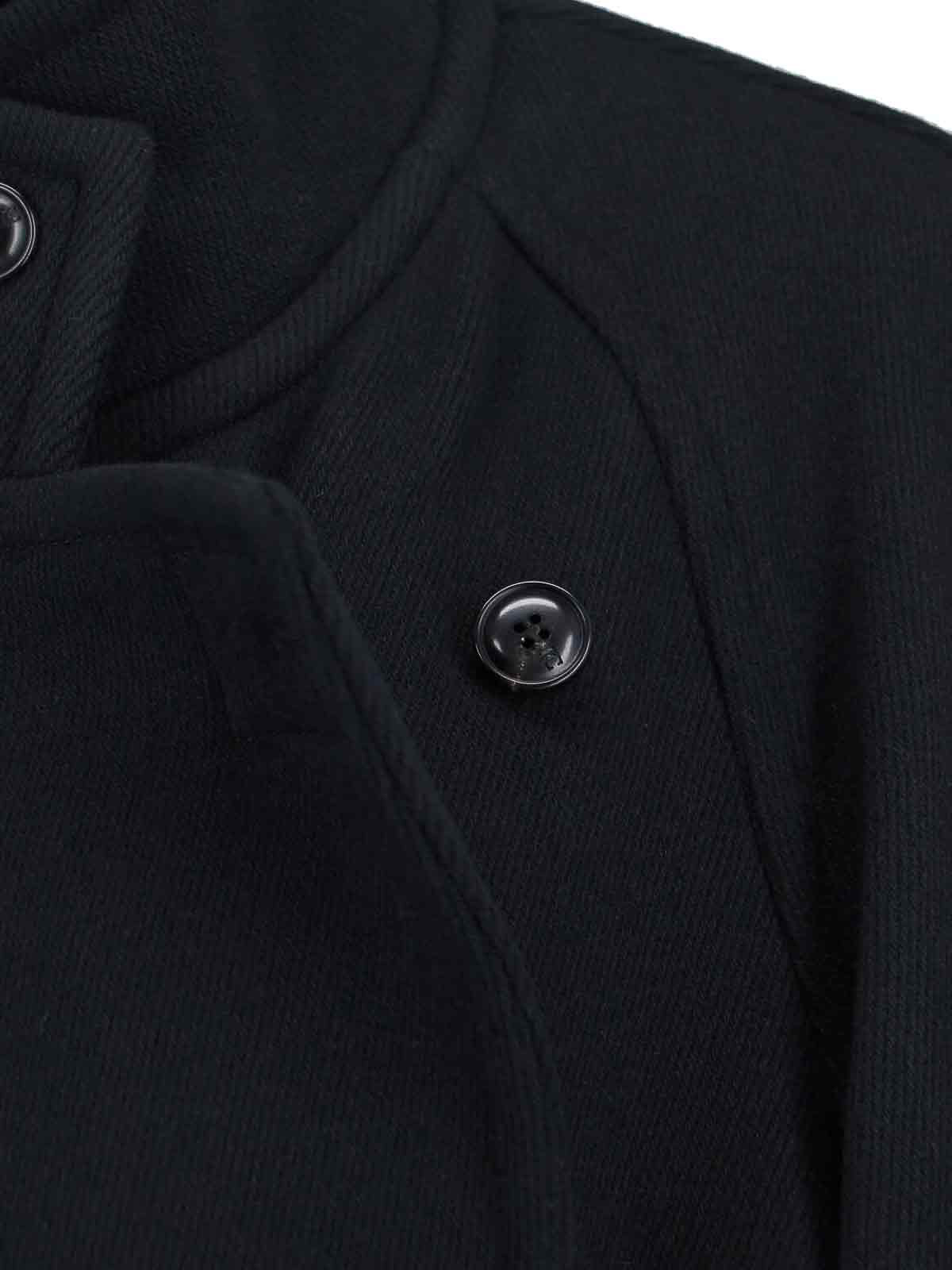 Low Classic Wool Single-breasted Coat In Black