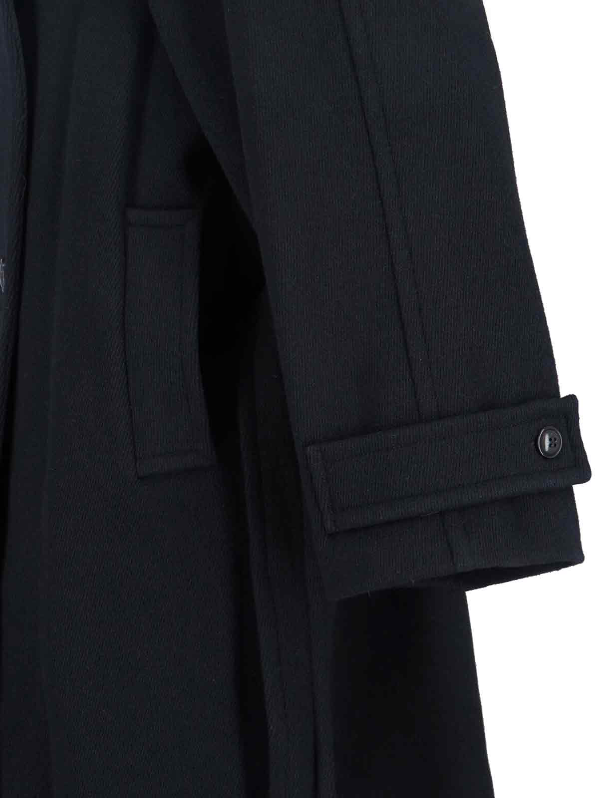 Low Classic Wool Single-breasted Coat In Black