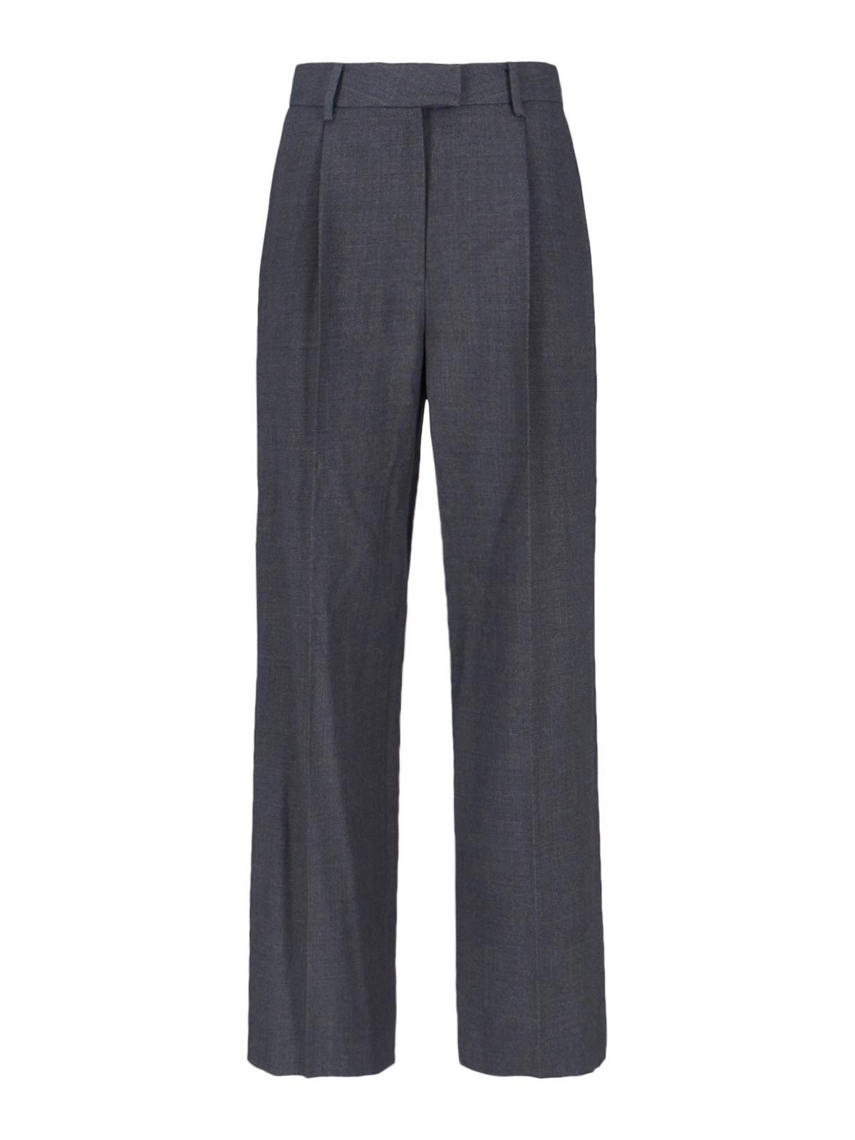 Low Classic Wool Trousers In Gray