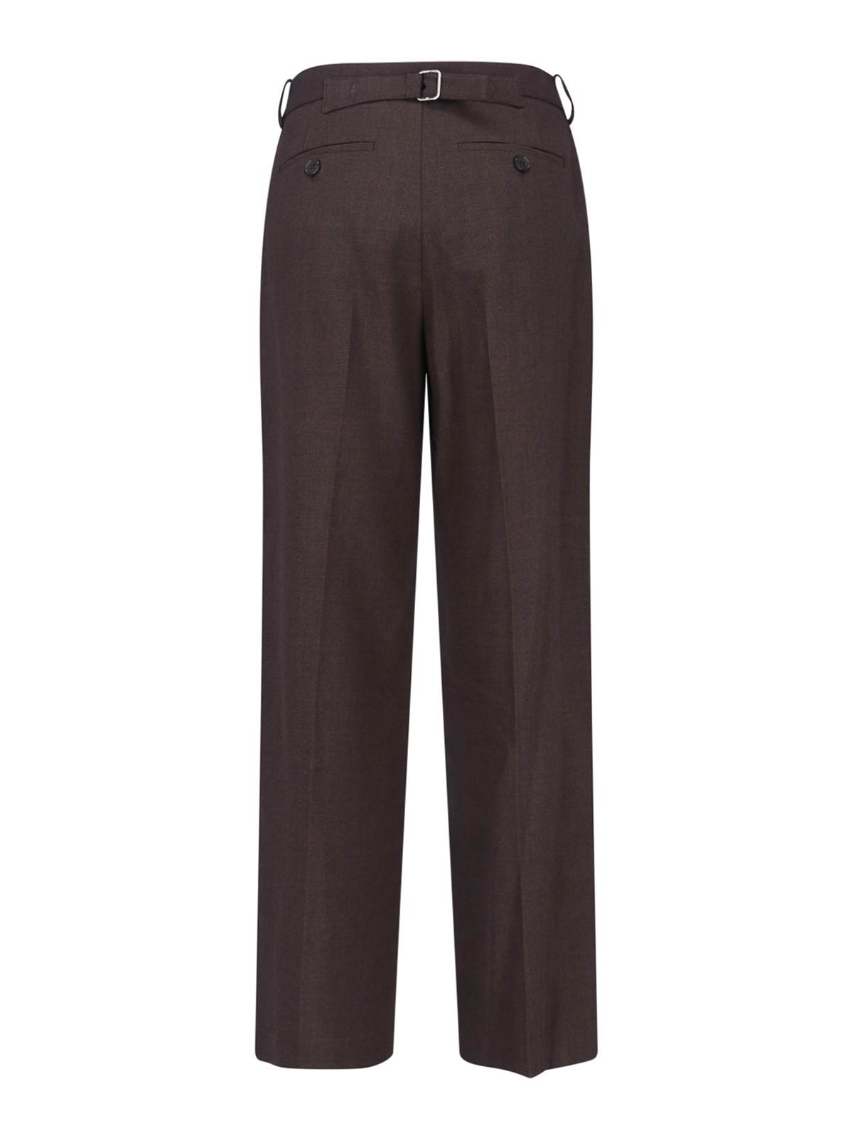 Low Classic Tailored Trousers With Pockets And Loops In Brown