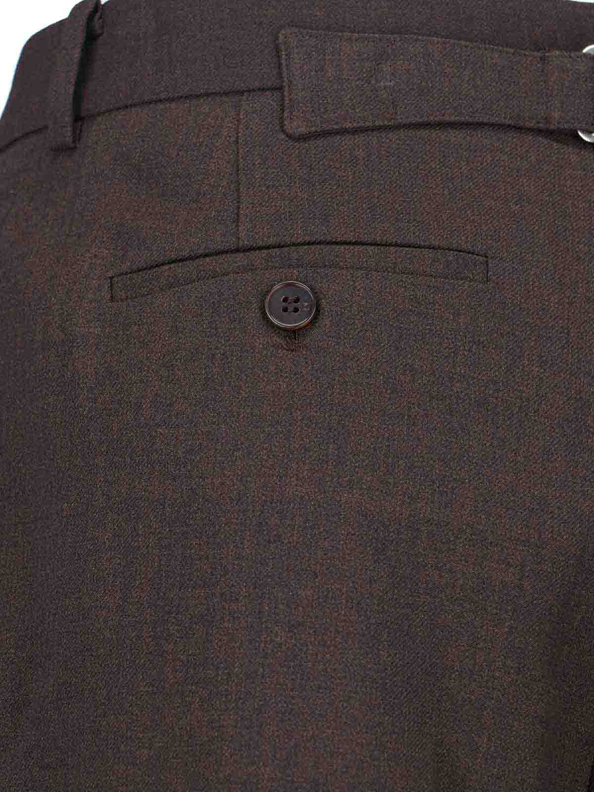 Low Classic Tailored Trousers With Pockets And Loops In Brown