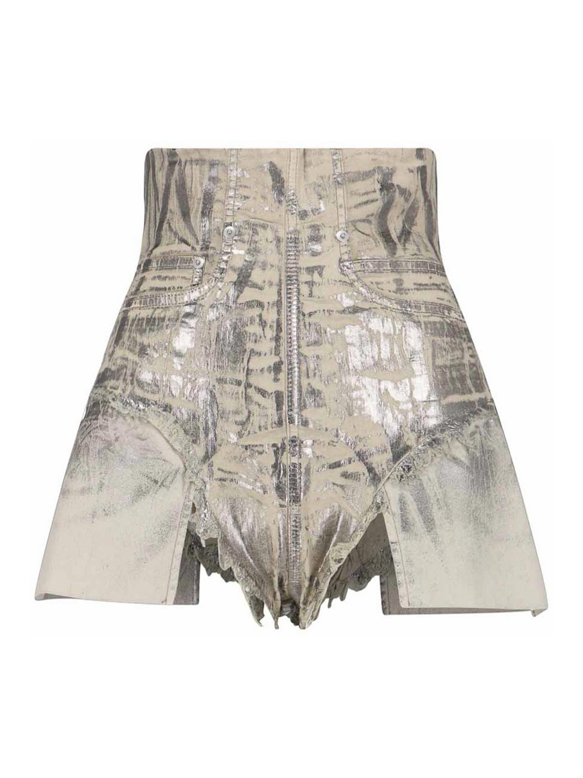 Rick Owens Shorts In Silver