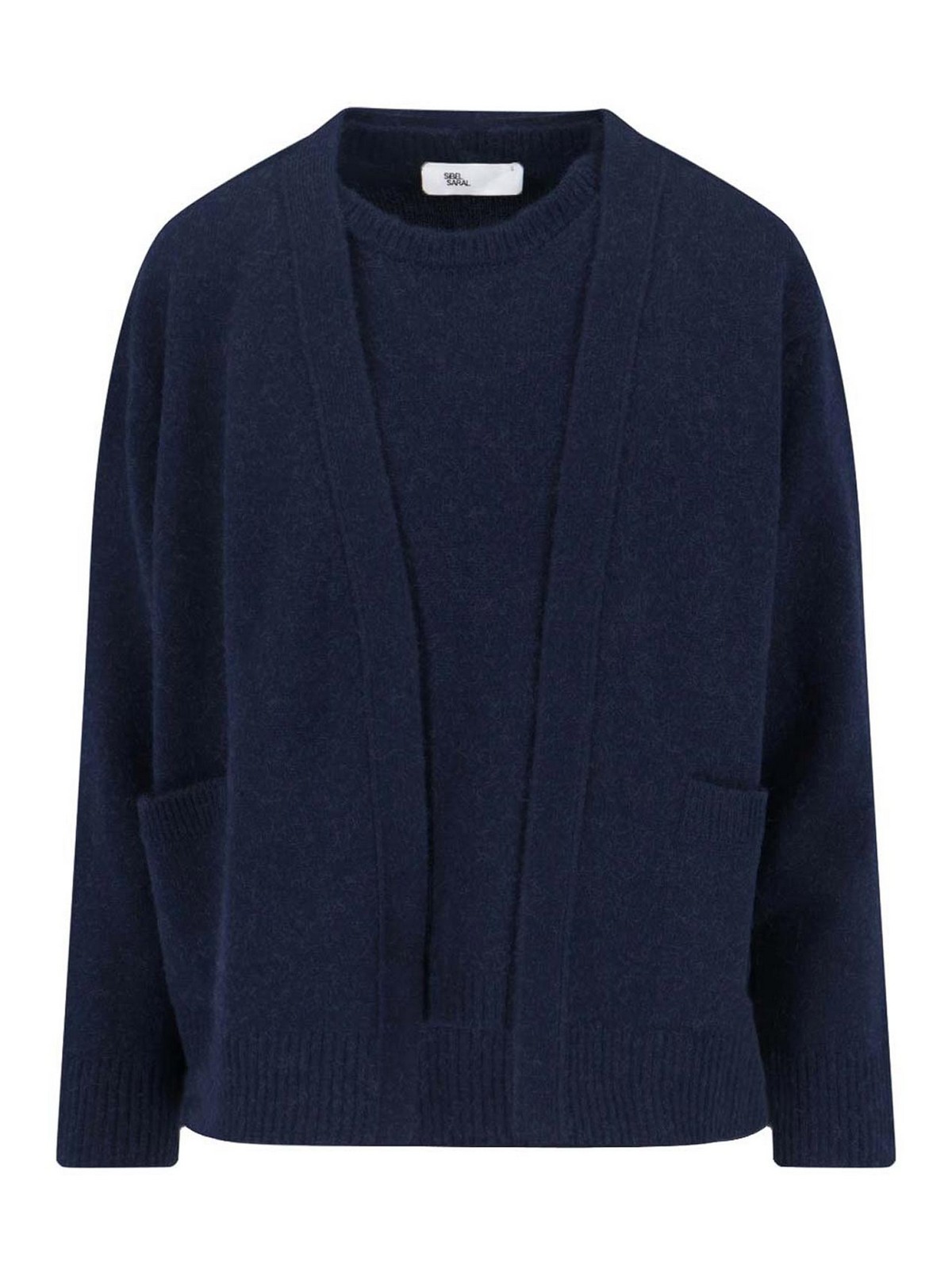 Sibel Saral Cardigan In Misto Cammello In Blue