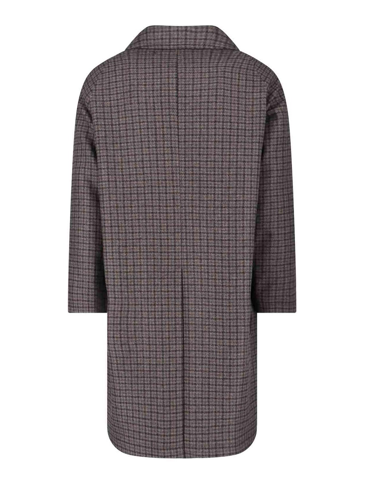 Tagliatore Houndstooth Pattern Jacket With Structured Collar And Flap Pockets In Brown