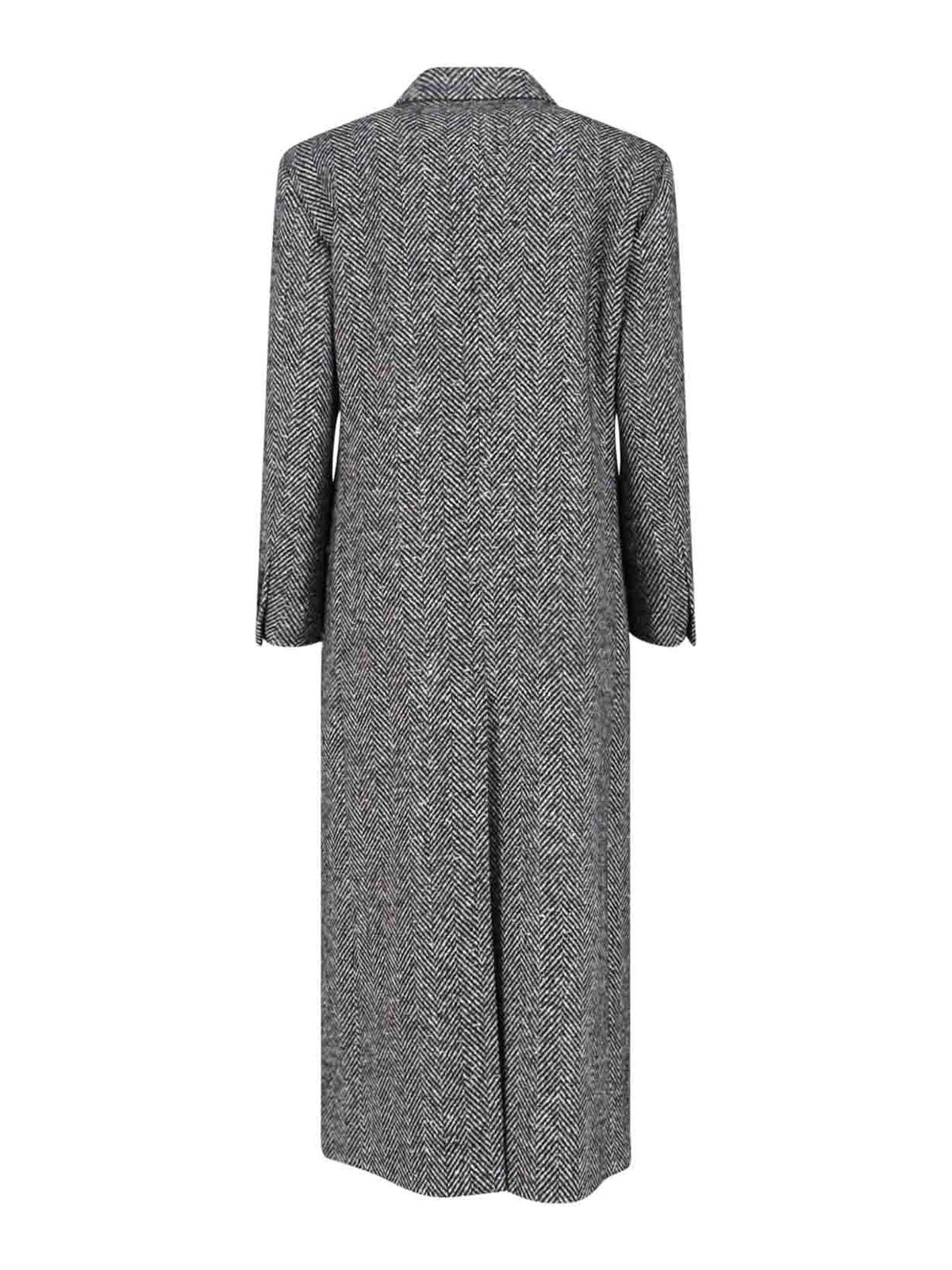 Tagliatore Maxi Coat In Virgin Wool Blend In Black
