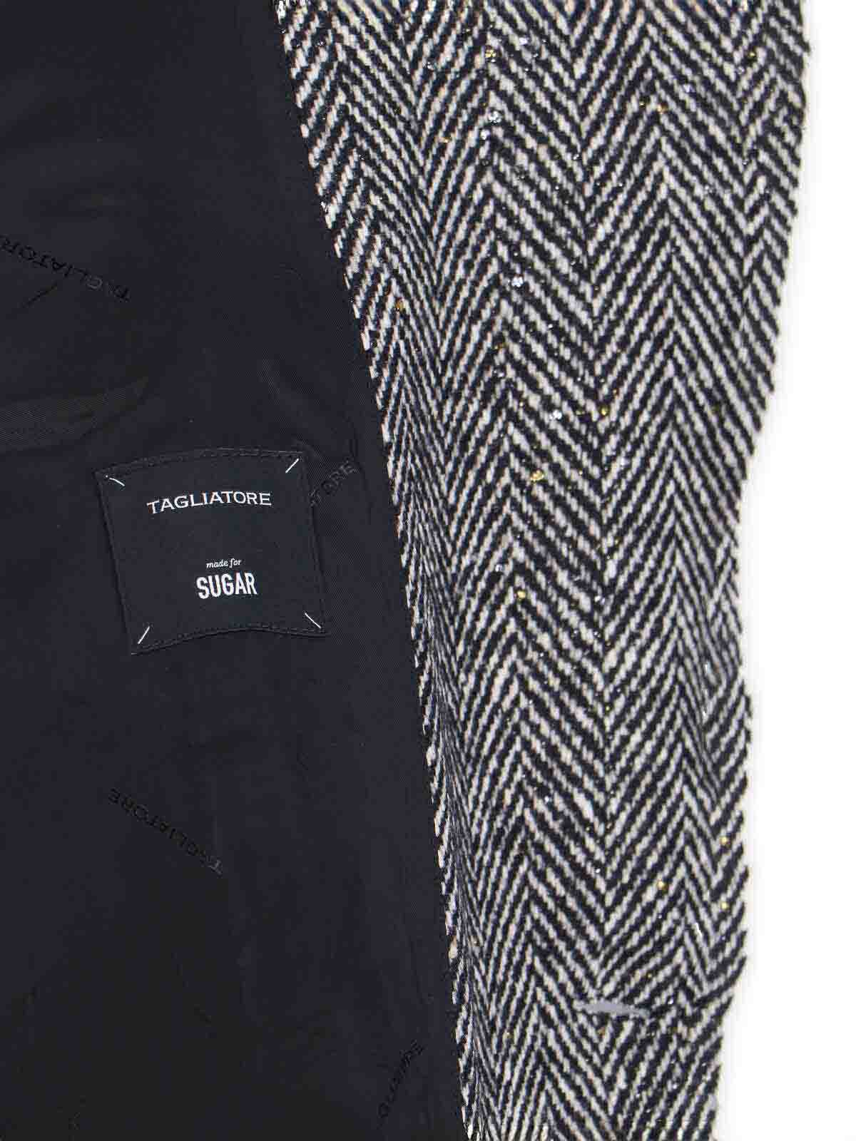 Tagliatore Maxi Coat In Virgin Wool Blend In Black