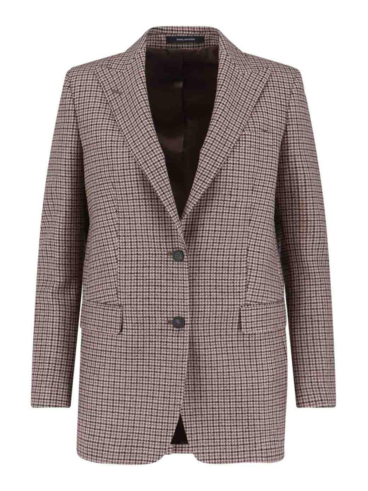 Tagliatore Structured Blazer With Notch Lapel And Back Vent In Brown