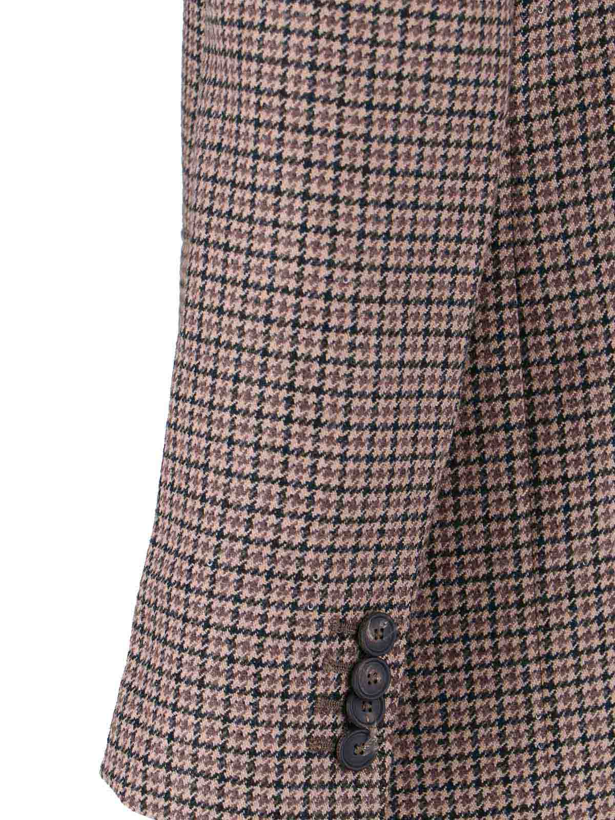 Tagliatore Structured Blazer With Notch Lapel And Back Vent In Brown