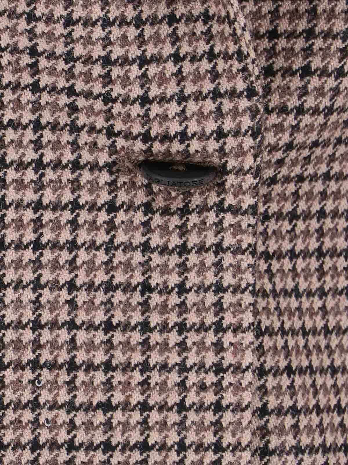 Tagliatore Structured Blazer With Notch Lapel And Back Vent In Brown