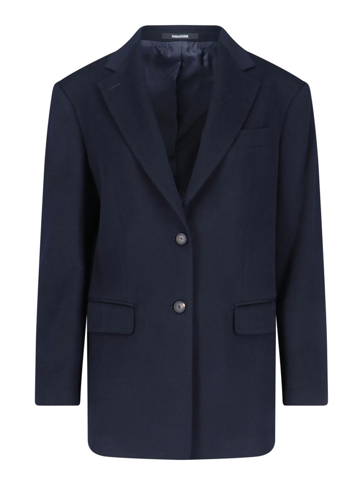 Tagliatore Tailored Blazer With Notch Lapel And Buttoned Cuffs In Blue