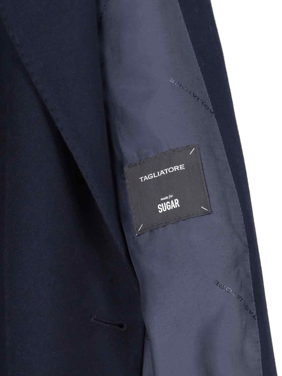 Tagliatore Tailored Blazer With Notch Lapel And Buttoned Cuffs In Blue