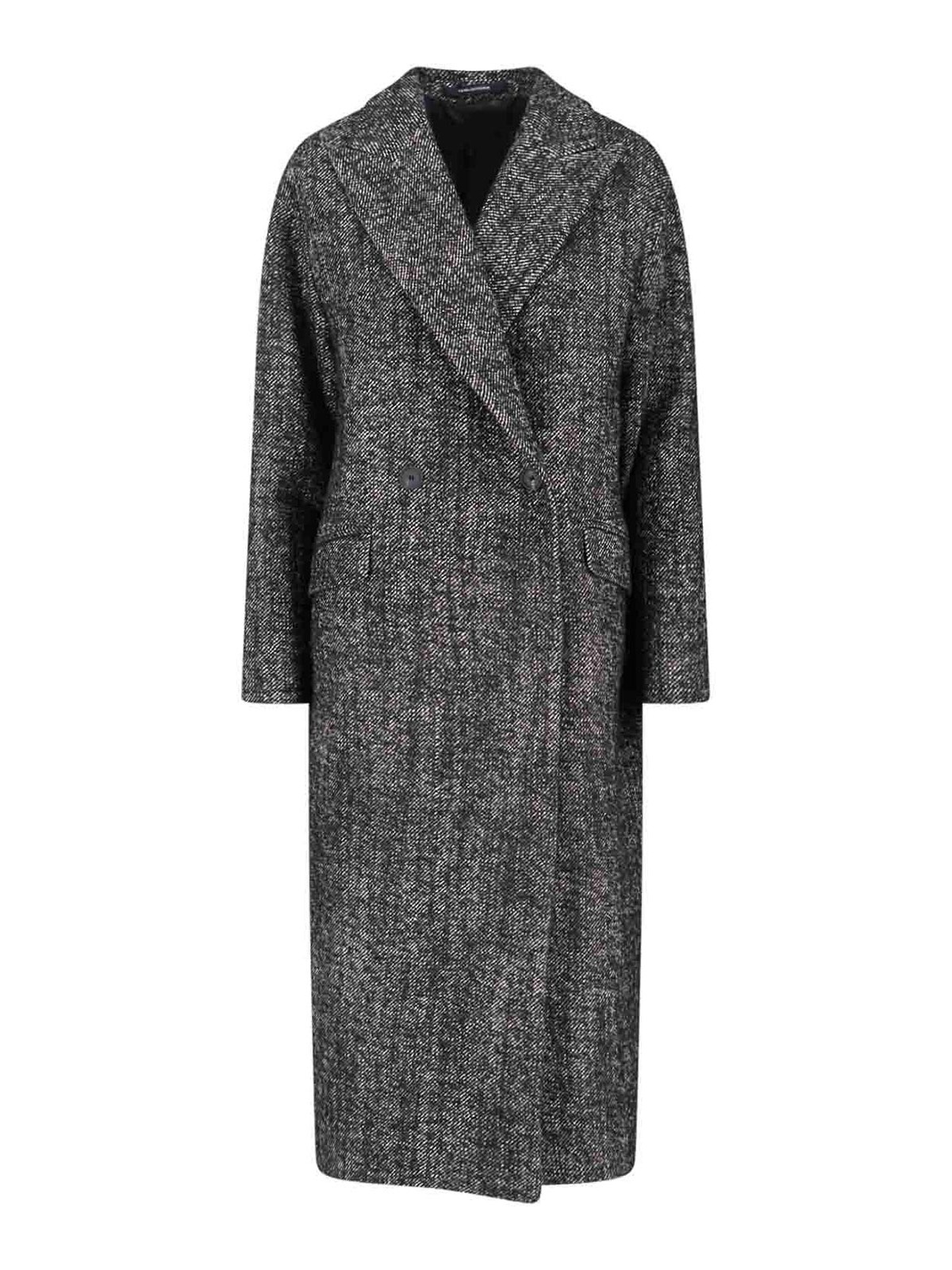 Tagliatore Double-breasted Coat In Black